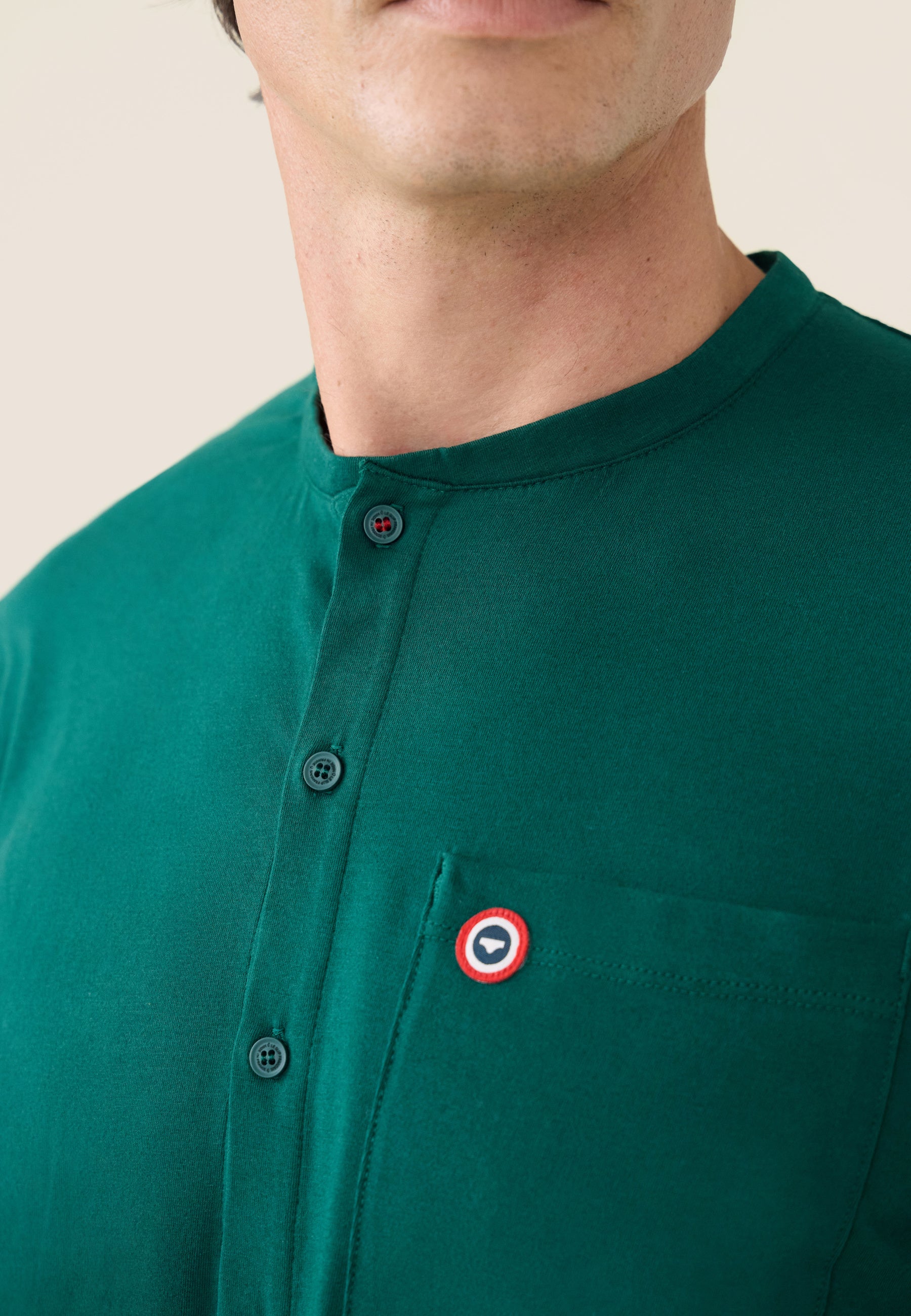 Ensemble pyjama haut et pantalon verts en coton - Pyjama Hugo Haut Manches Longues Et Bas Long Uni Vert