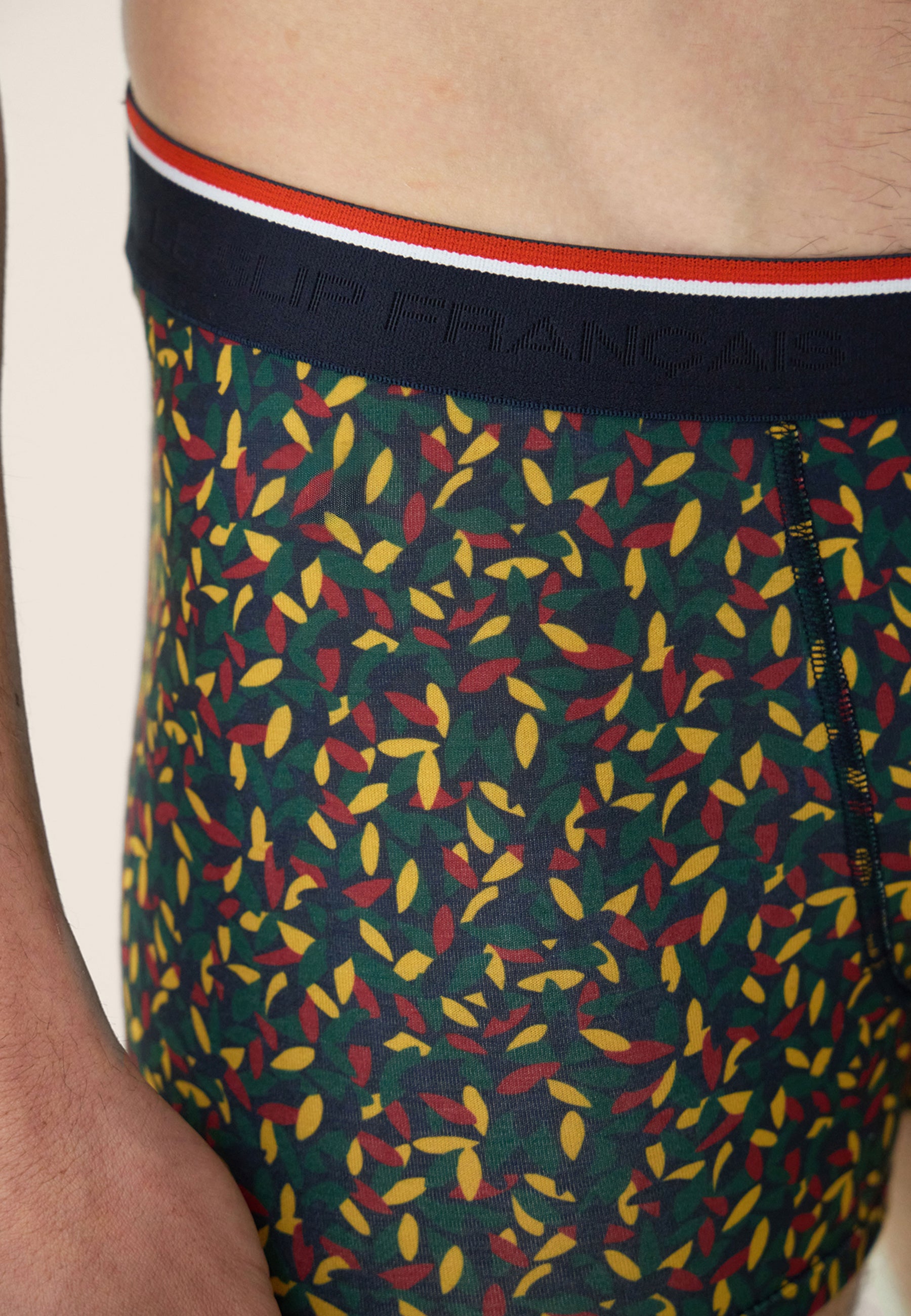 Lot de 4 boxers en coton - Boxers Rouge Cerise Gavotte Vert Sapin Moutarde