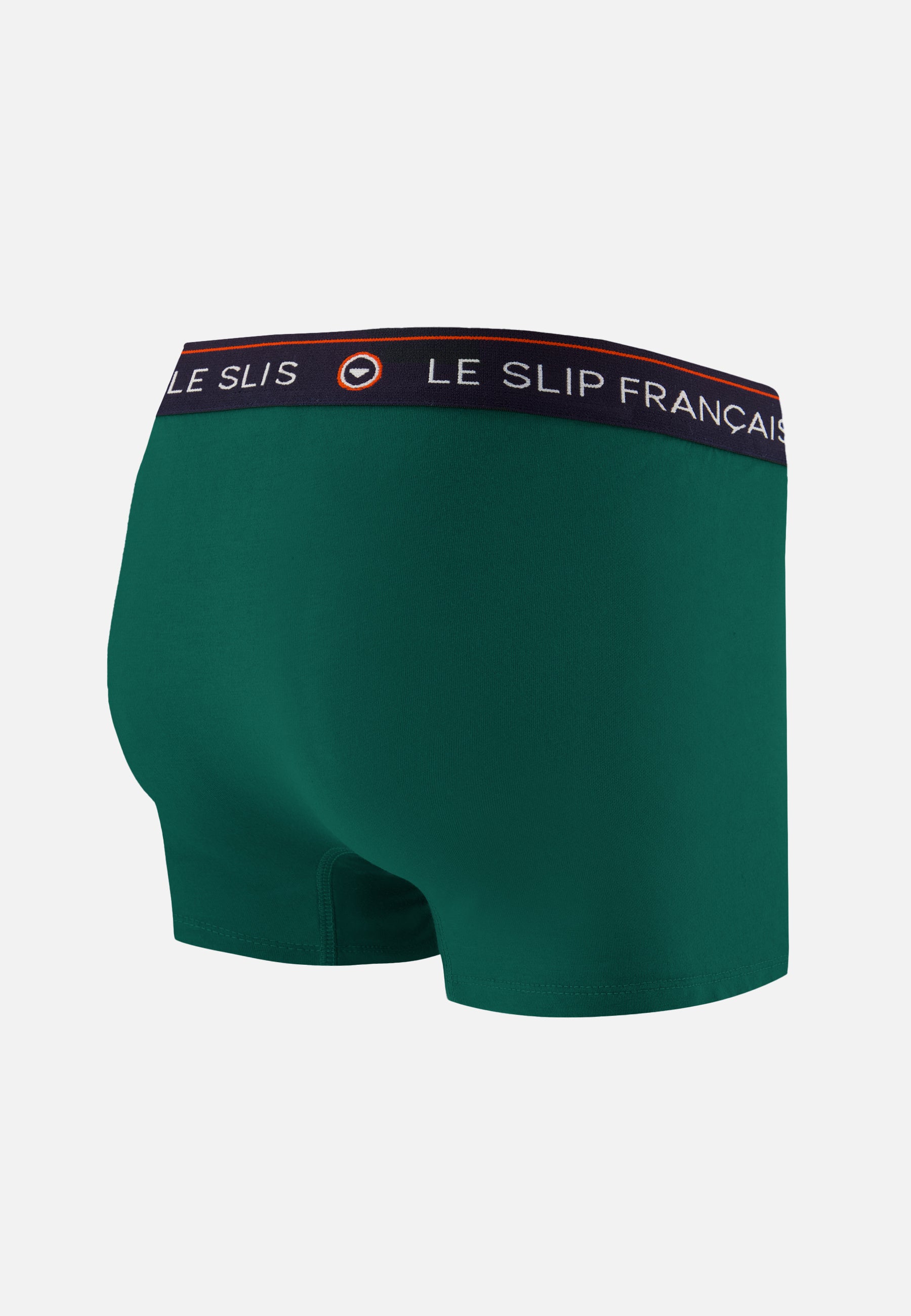 Boxer vert foncé en coton - Redoutable Vert Sapin Brodé Porte Bonheur