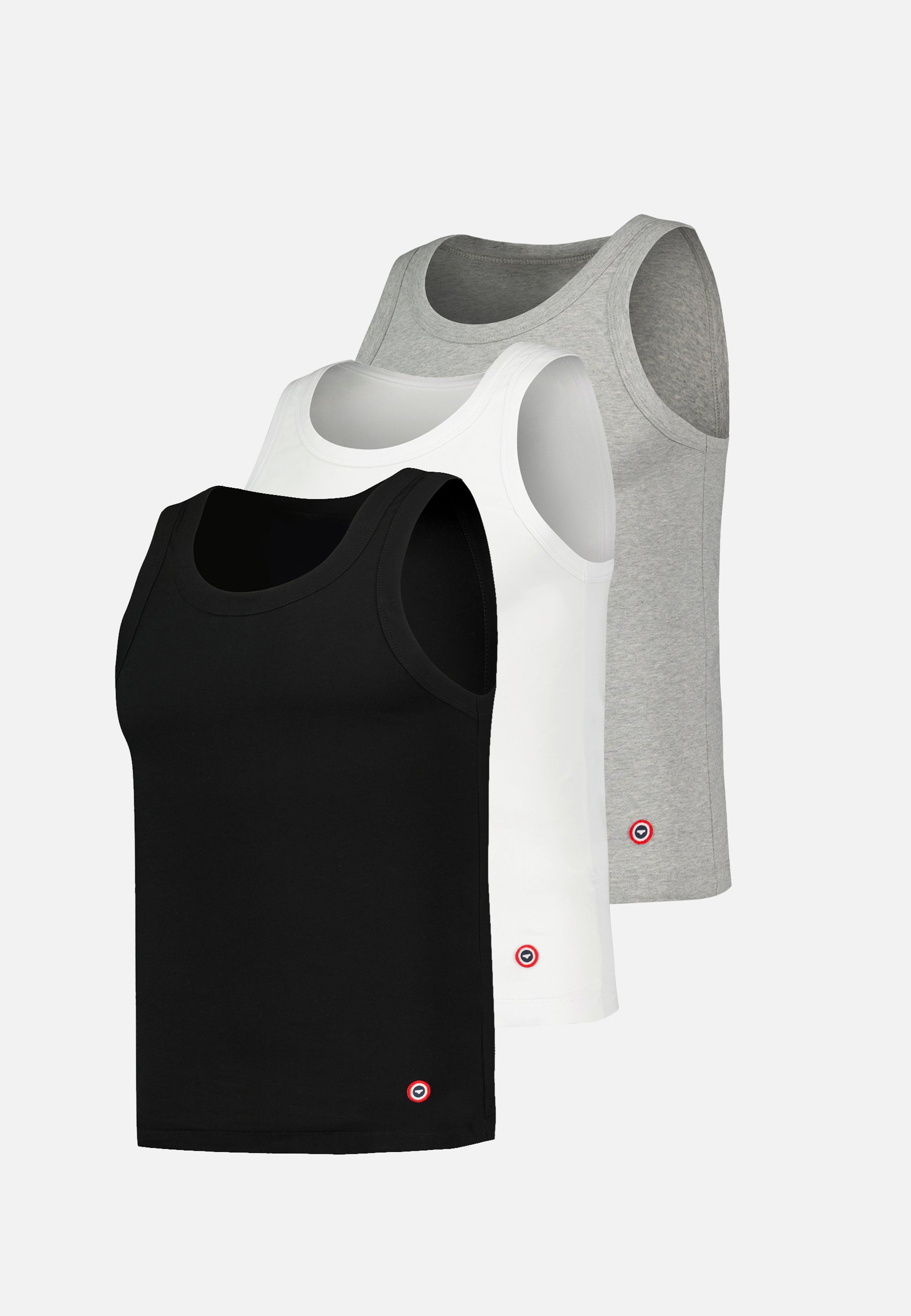 Trio of cotton tank tops - Fulminant tank tops Heather Grey Black White