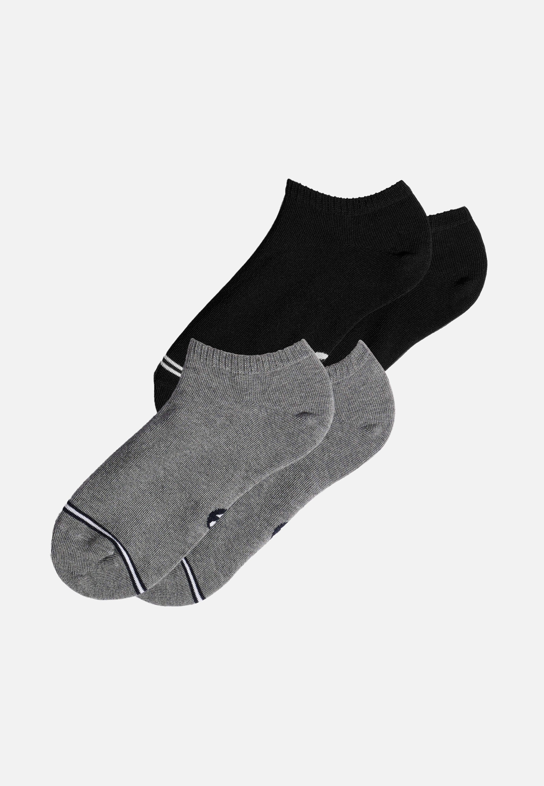 Pack of 2 pairs of black and gray low socks - Jo Duo Black Gray