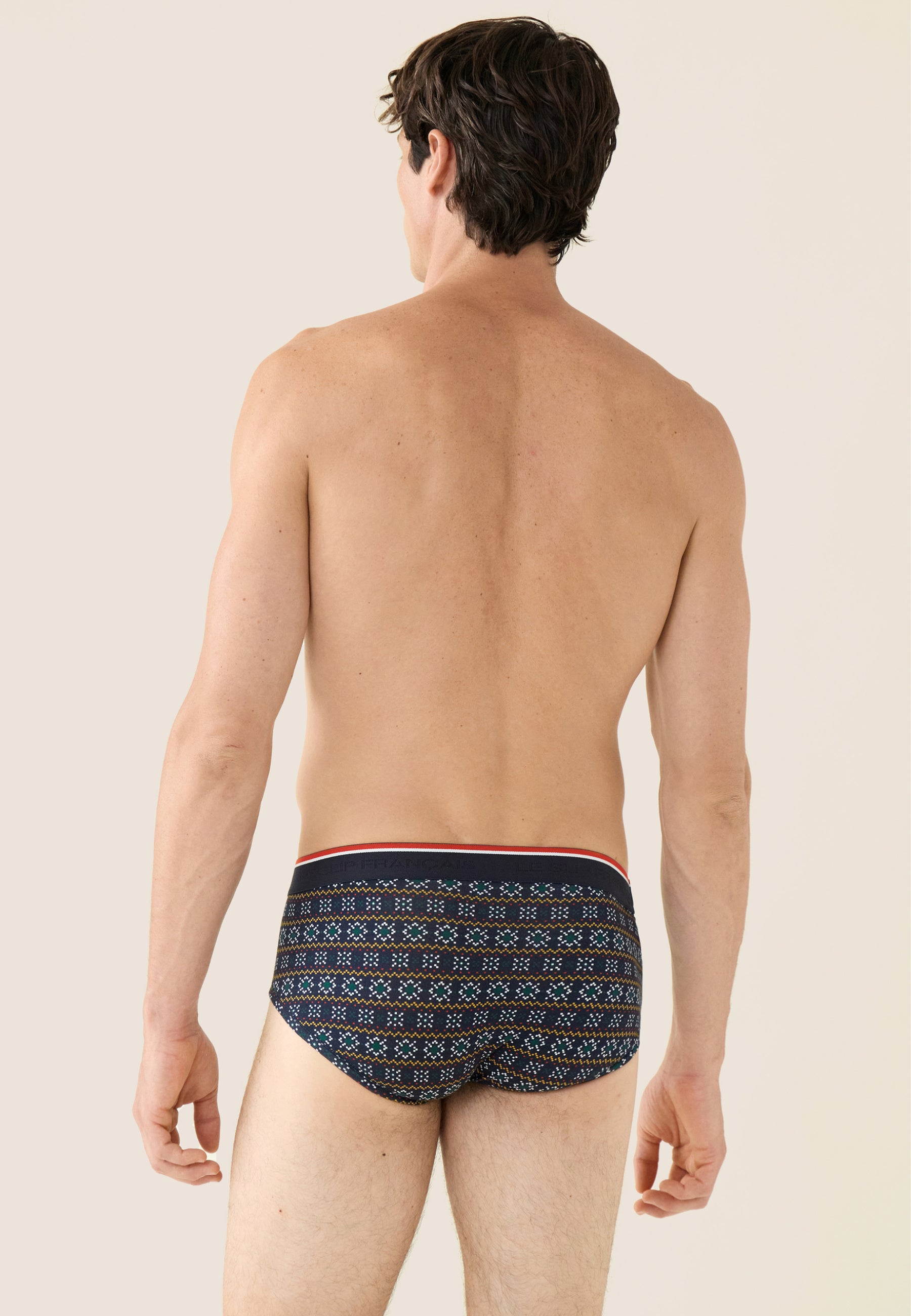 Fir green snowflake print cotton briefs - Terrible Fir Green Snowflake