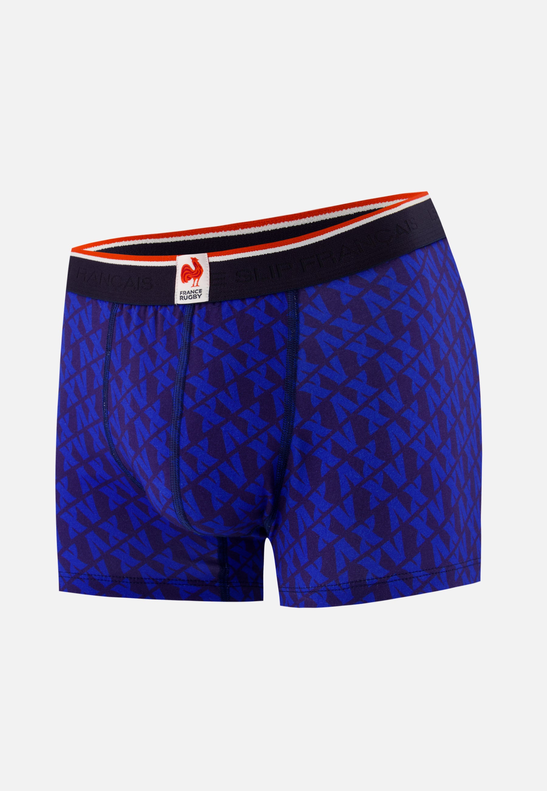 Navy boxer shorts with XV pattern in cotton - Marius Xv Marine