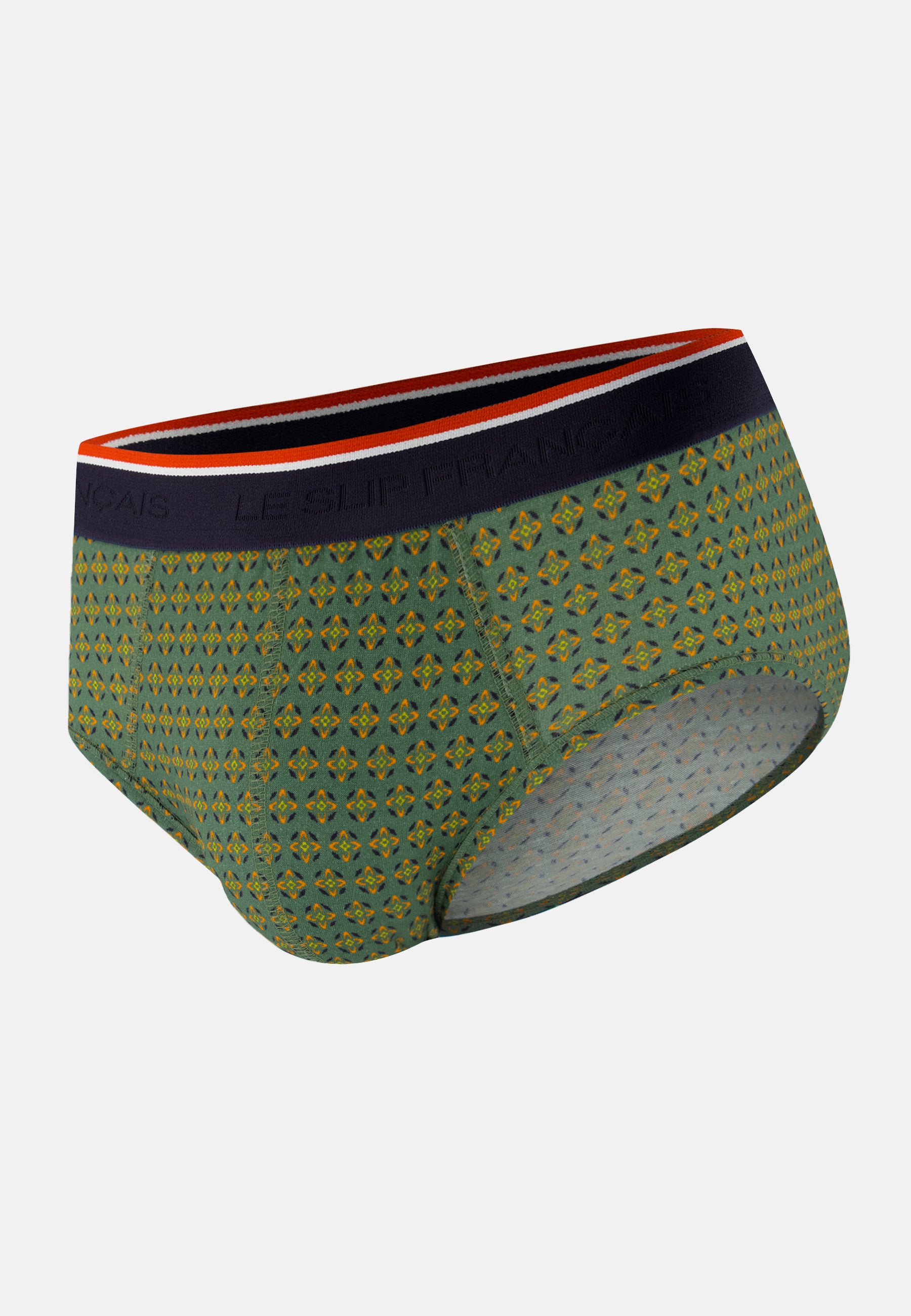 Green cotton briefs with ornamental pattern - Terrible Veronese Ornament