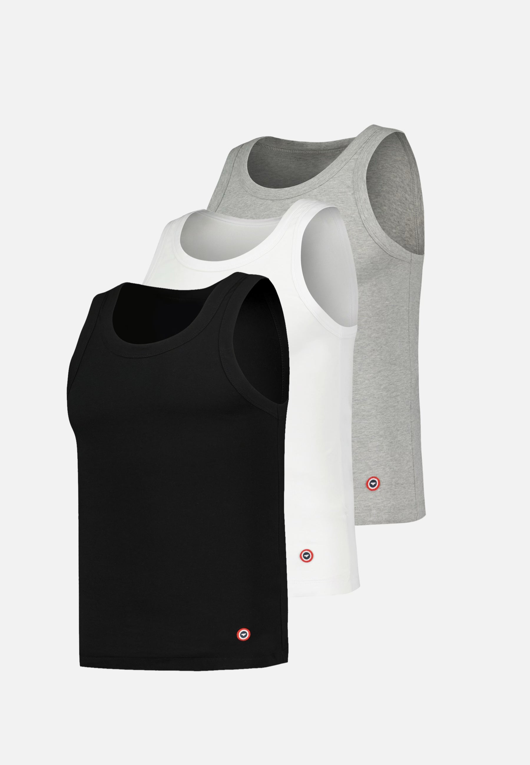 Lot de 3 débardeurs en coton - Débardeurs Fulminant Gris Chiné Noir Blanc