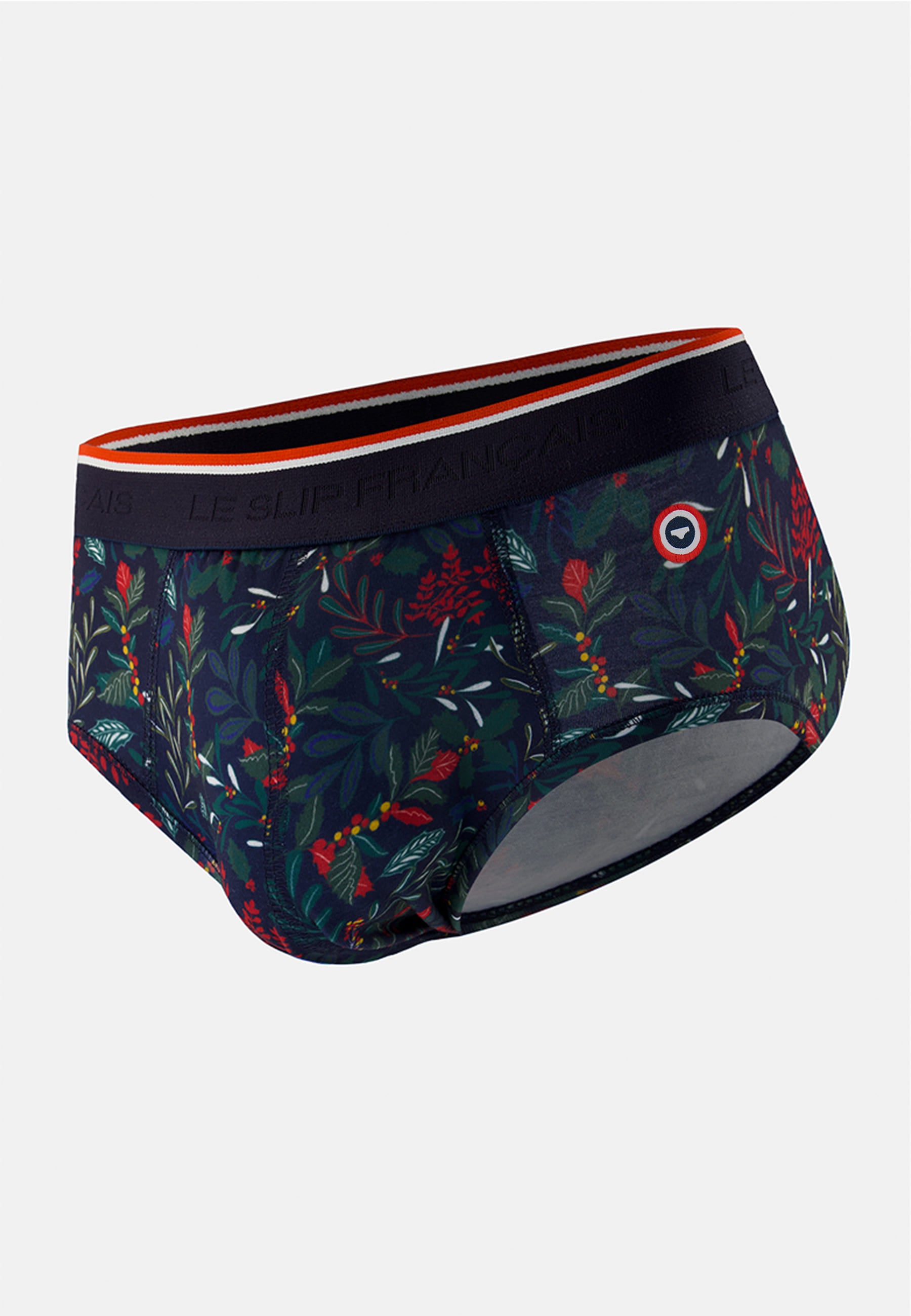 Navy blue holly pattern briefs - Terrible Holly Green Marble