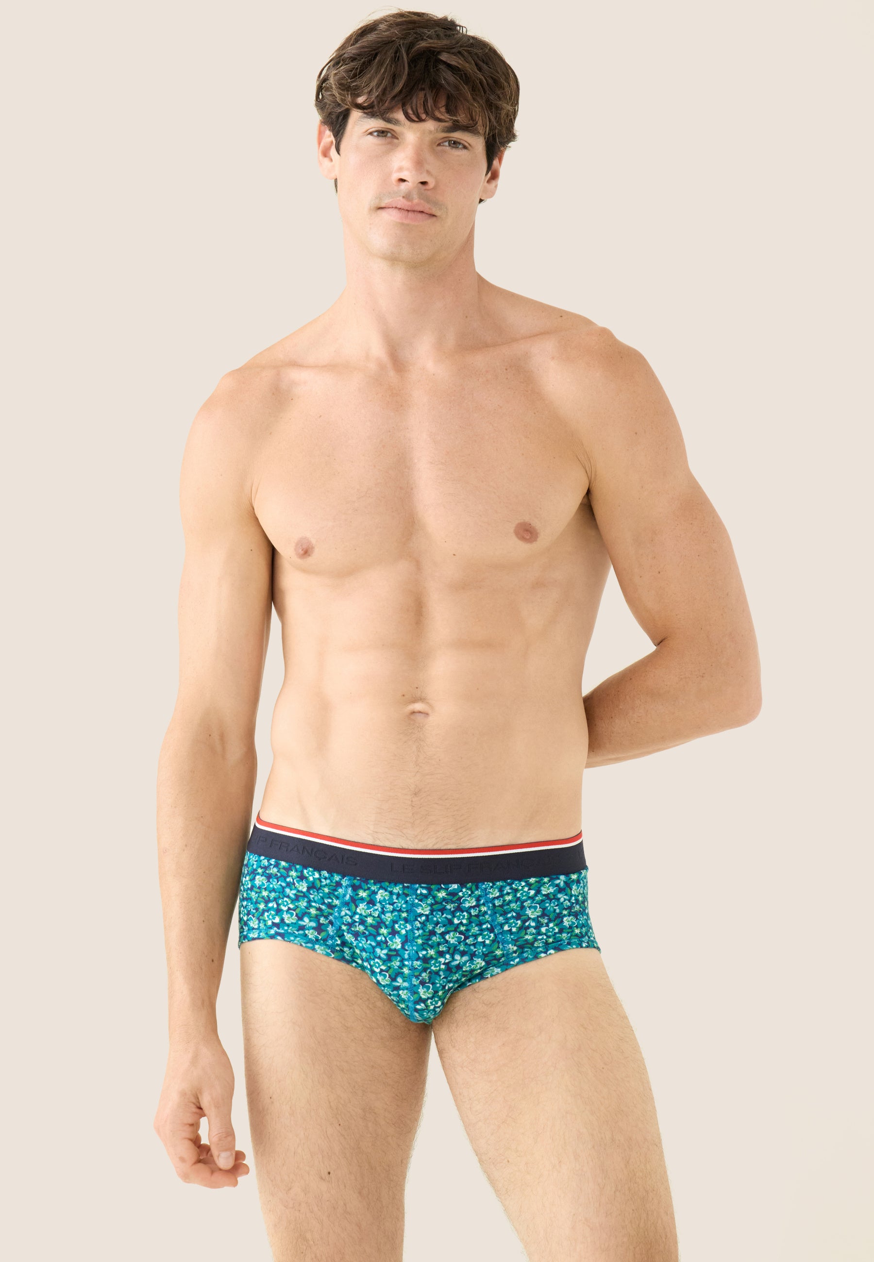 Mint Green Floral Print Cotton Briefs - Terrible Hibiscus Mint Green