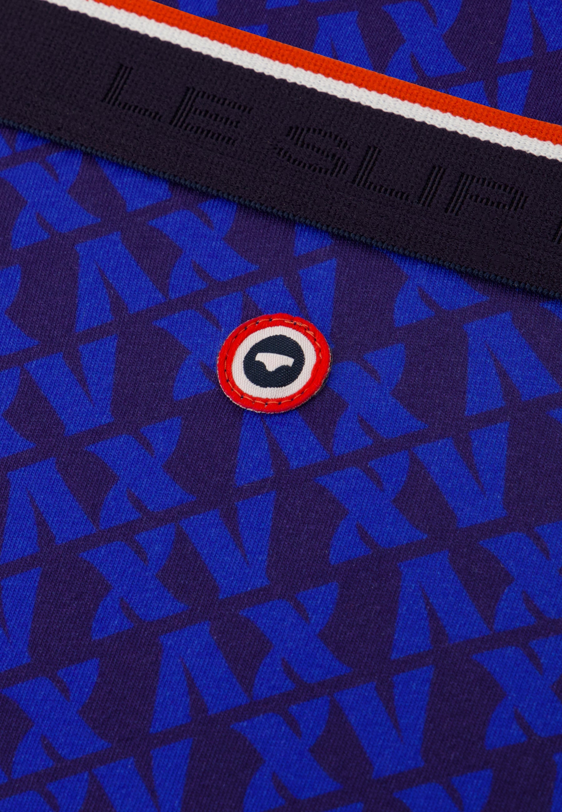 Navy boxer shorts with XV pattern in cotton - Marius Xv Marine