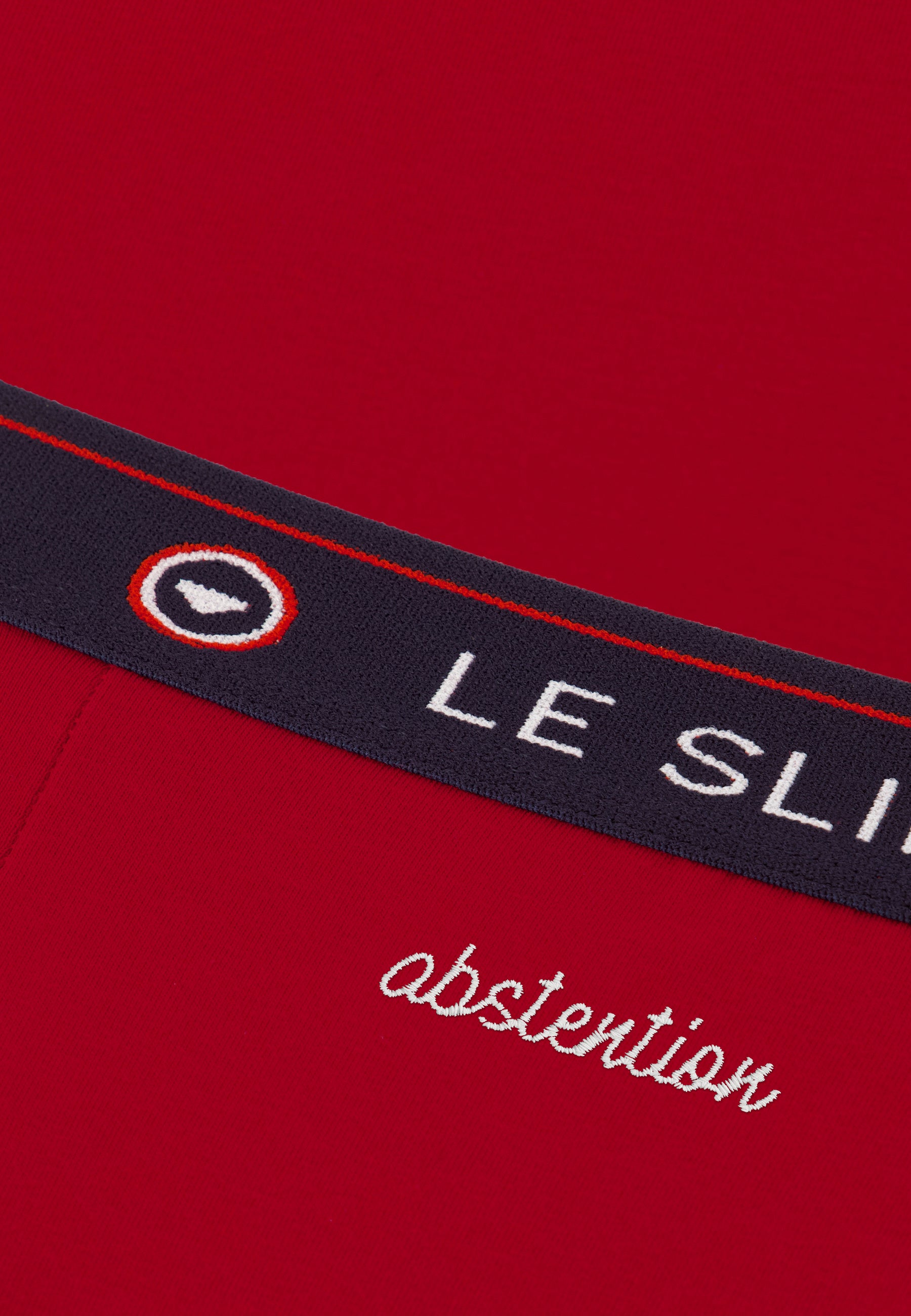 Boxer rouge en coton - Redoutable Rouge Cerise Brodé Abstention