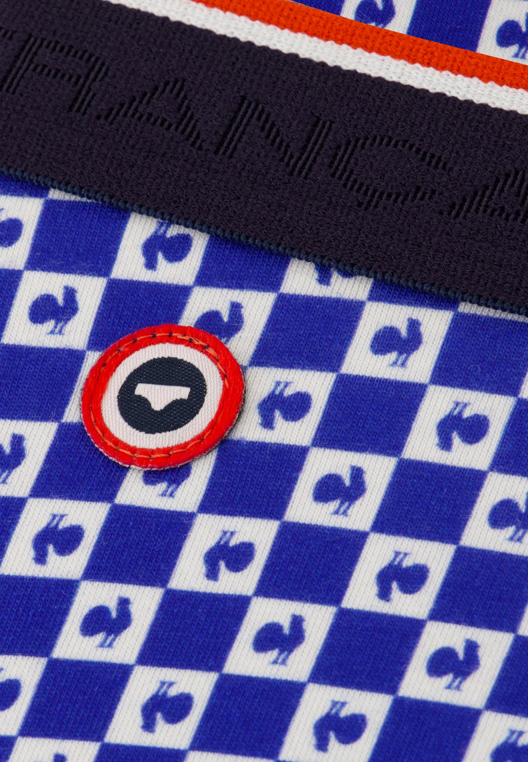 Blue checkered France Rugby boxer shorts in cotton - Marius Damier Indigo France Rugby