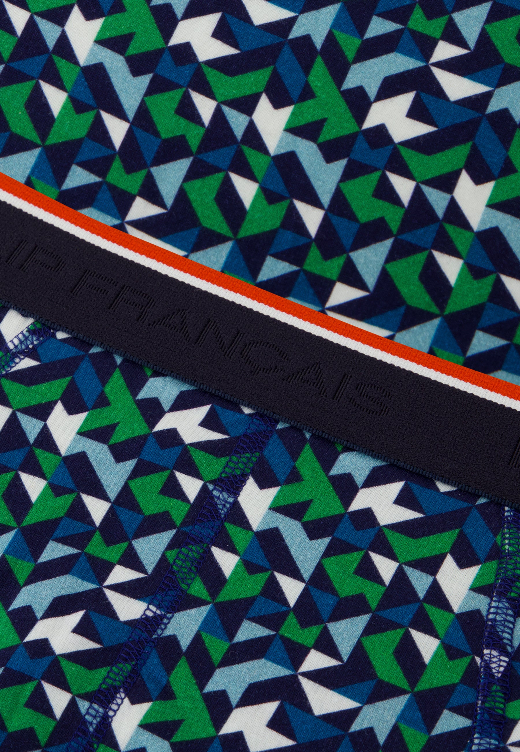 Indigo Mosaic Print Cotton Briefs - Terrible Mosaic Indigo