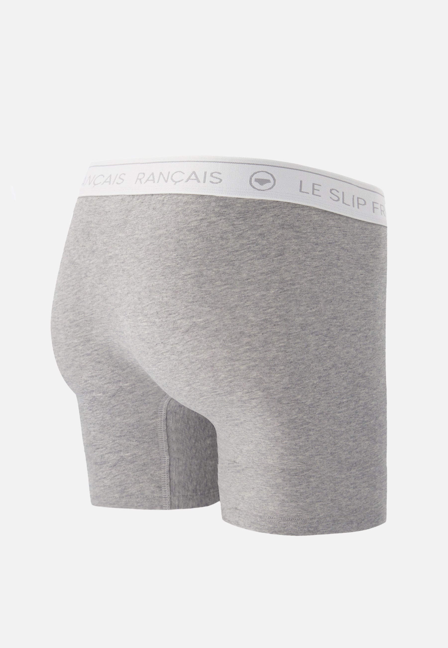 Long grey cotton boxer shorts - Redoutable Long Grey Heather