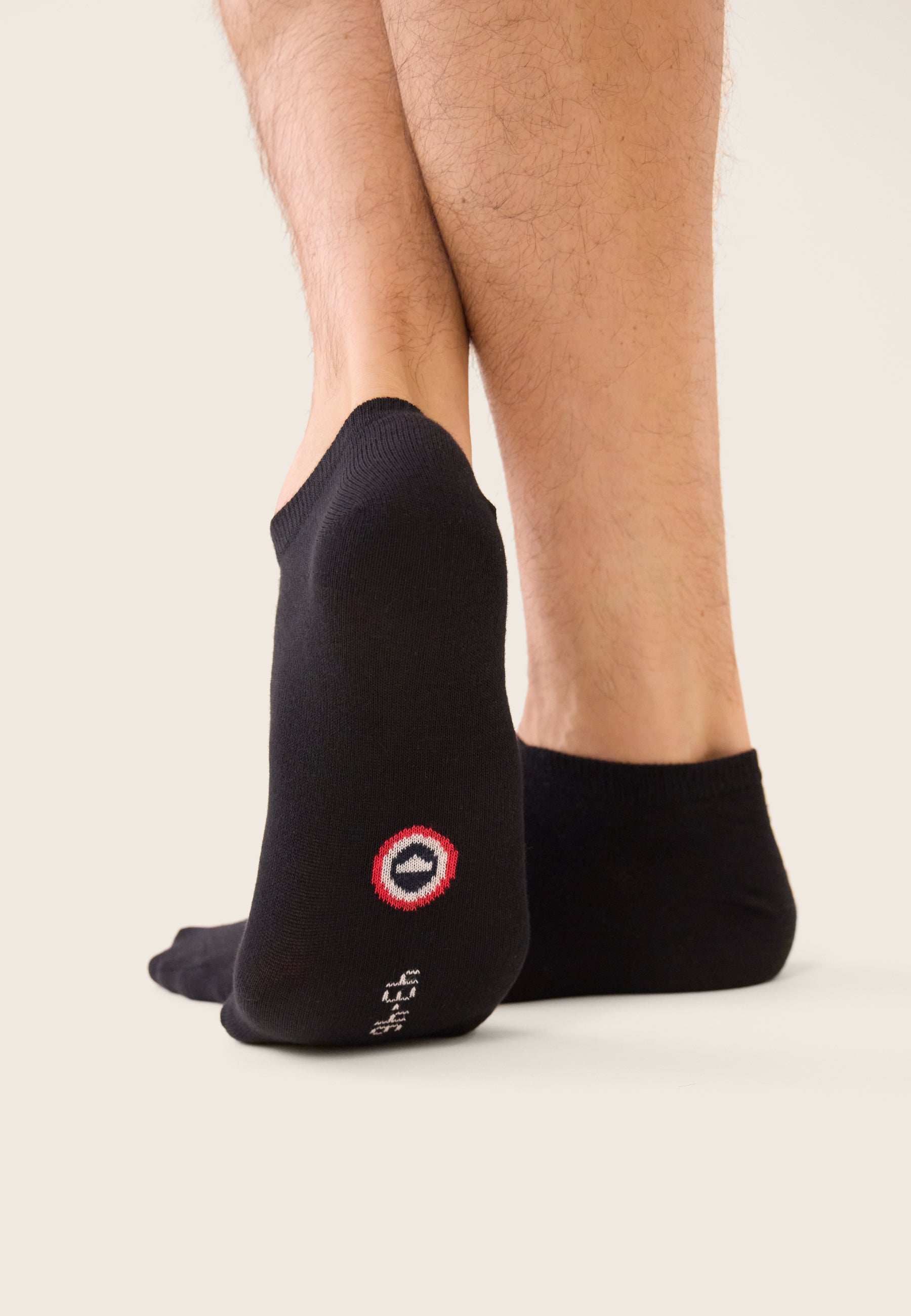 Lot de 3 chaussettes basses en coton - Chaussettes Noir Marine Acier