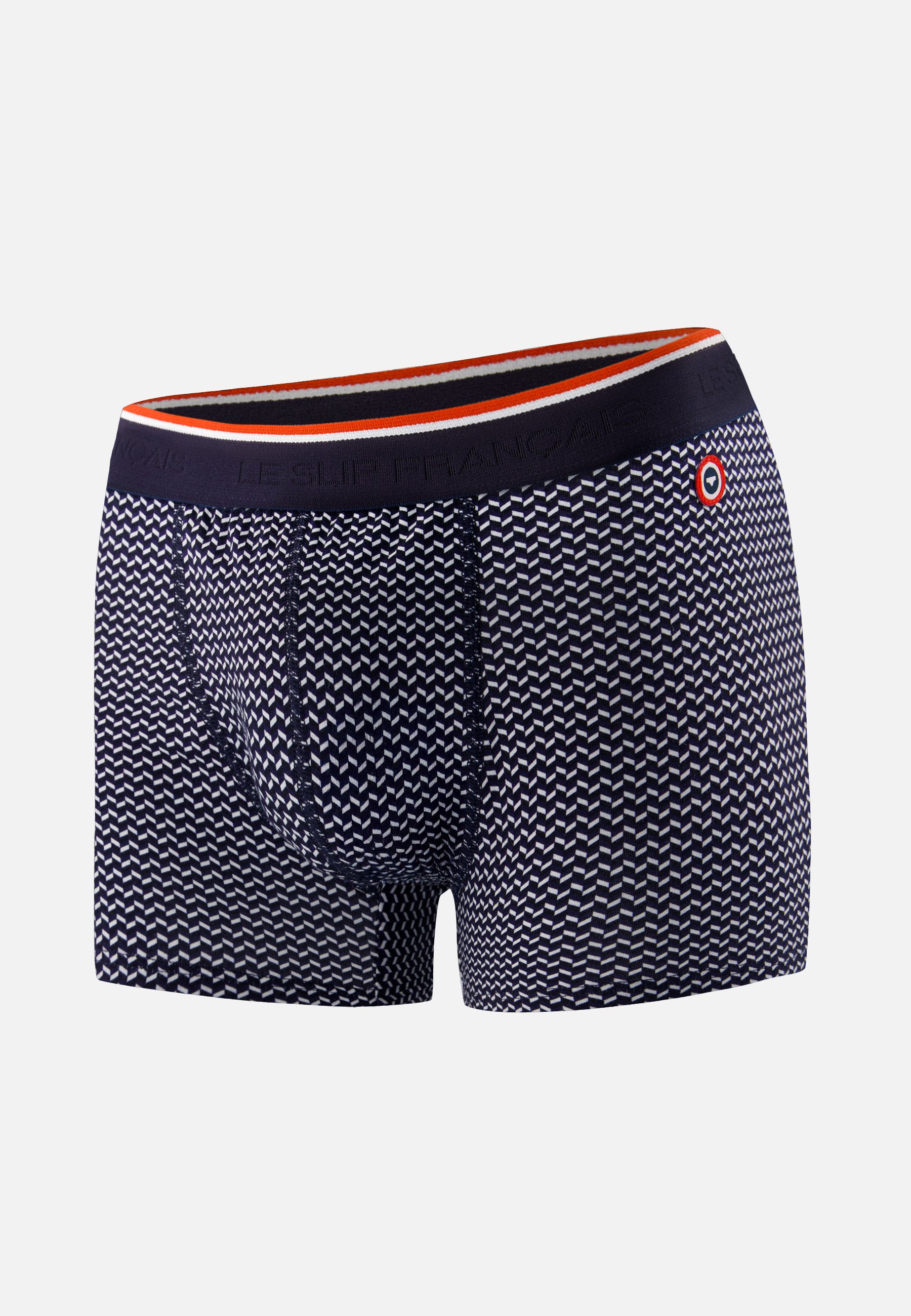 Blue striped cotton boxer shorts - Marius Chevron