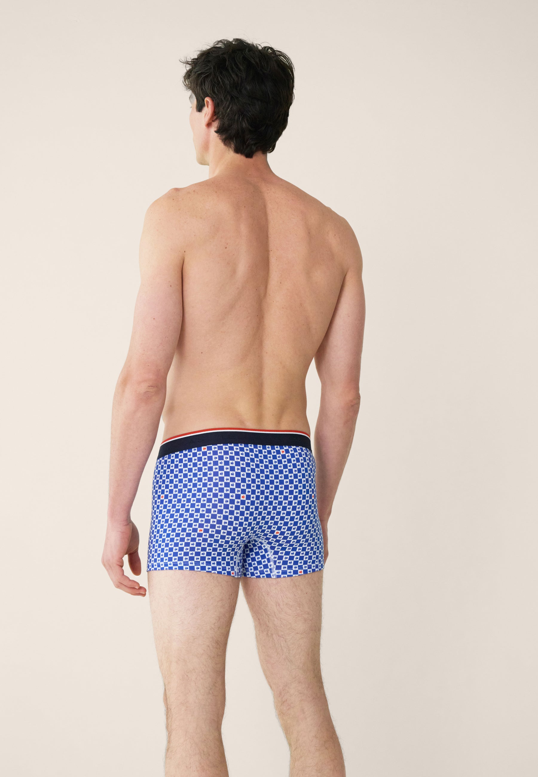 Pack of 2 cotton boxers - XV de France Indigo White Checkered Boxers