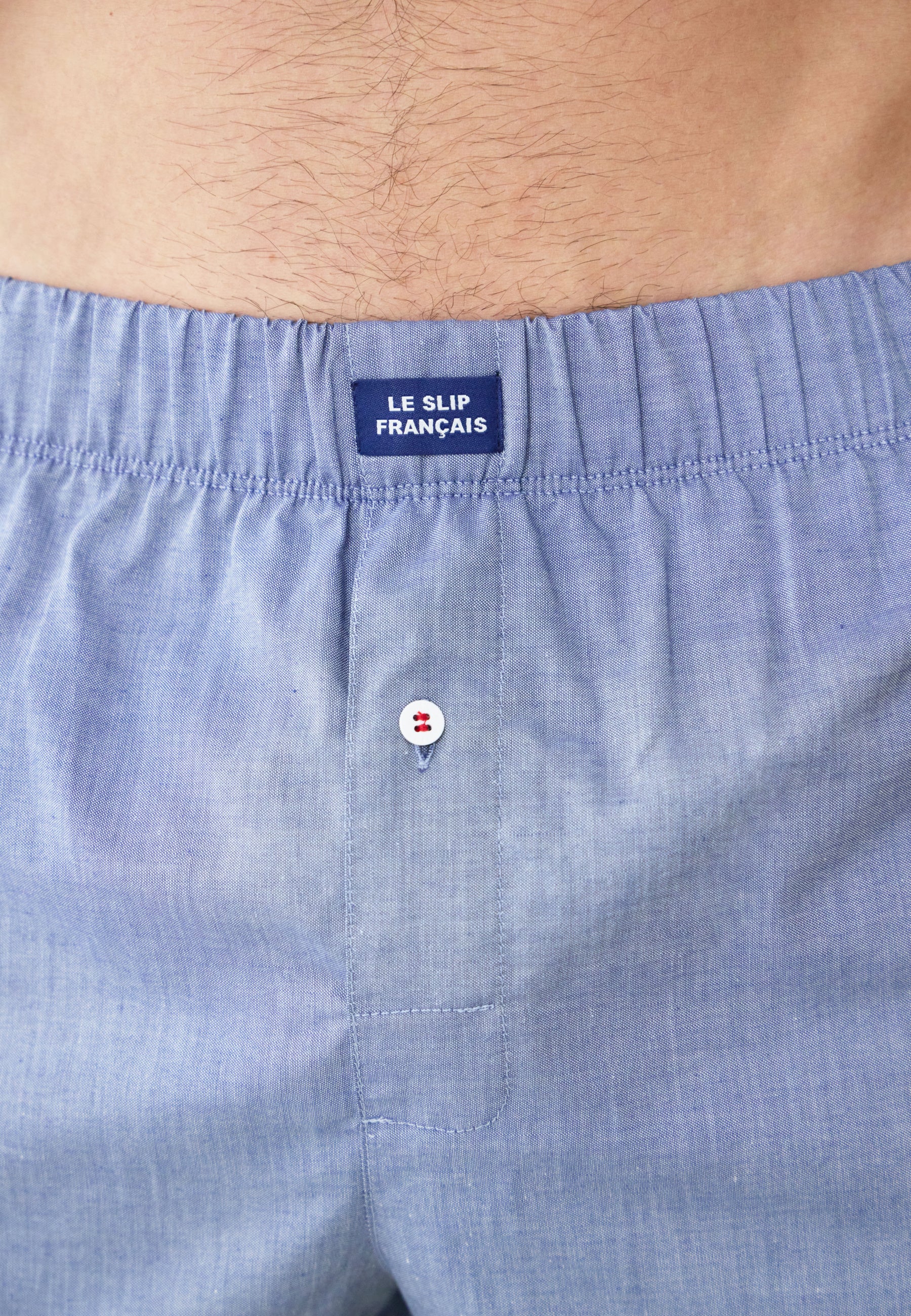 Caleçon bleu jean en coton - Jacques Chambray
