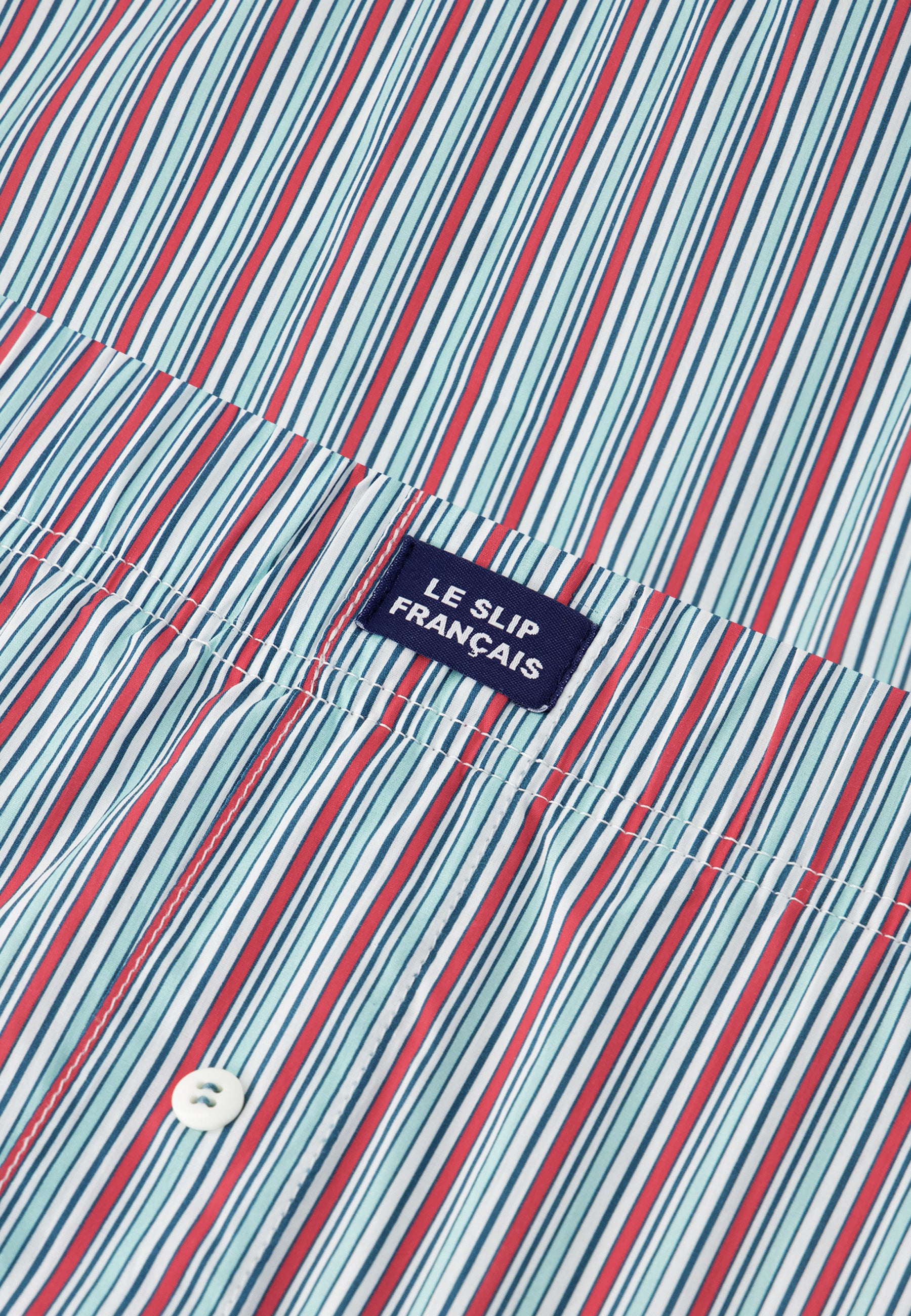 Pink striped cotton mattress boxer shorts - Jacques Striped Mattress Pink Cherry