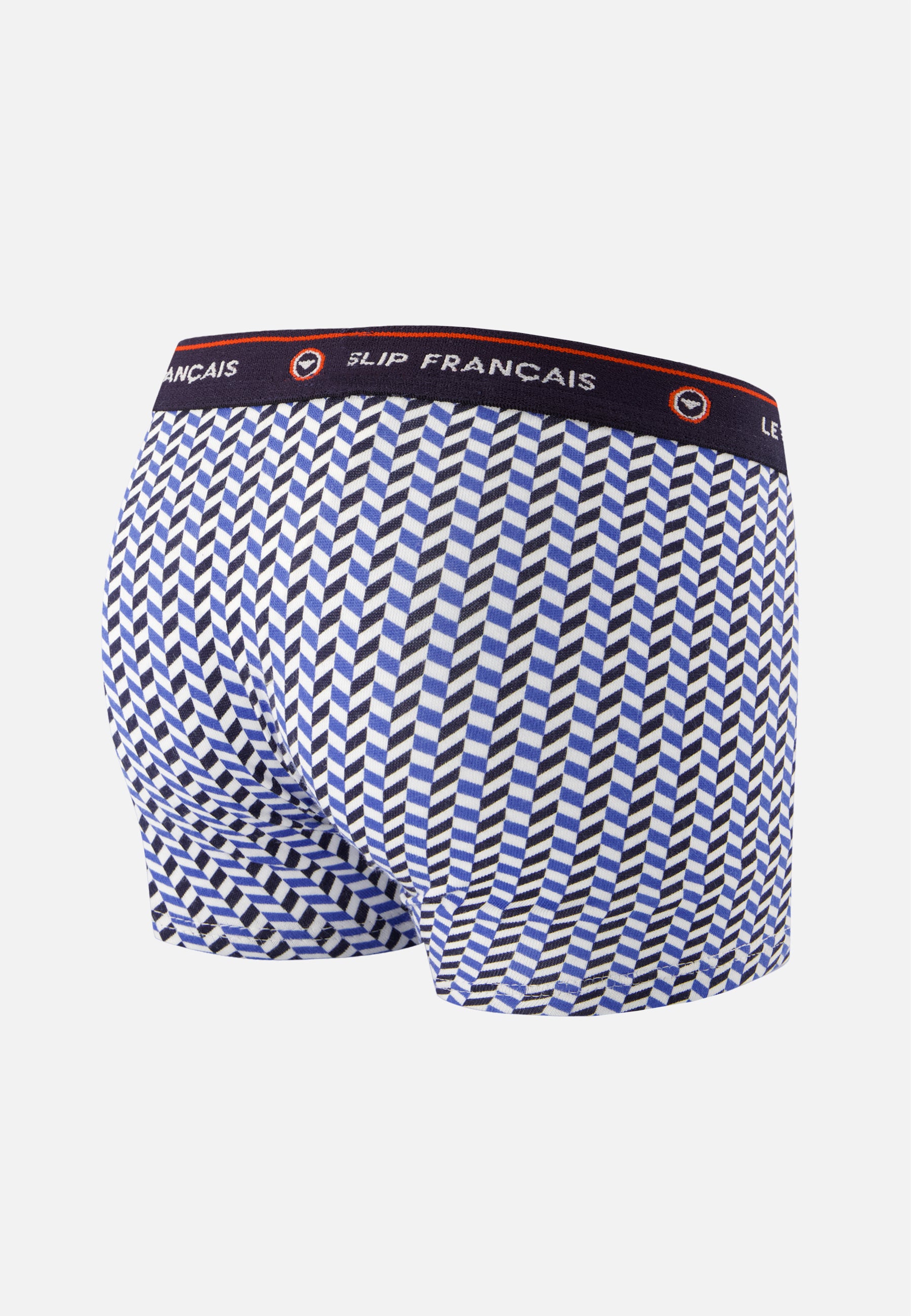 Children's blue chevron cotton boxer shorts - Petit Joseph Chevron Bleu Poussiere