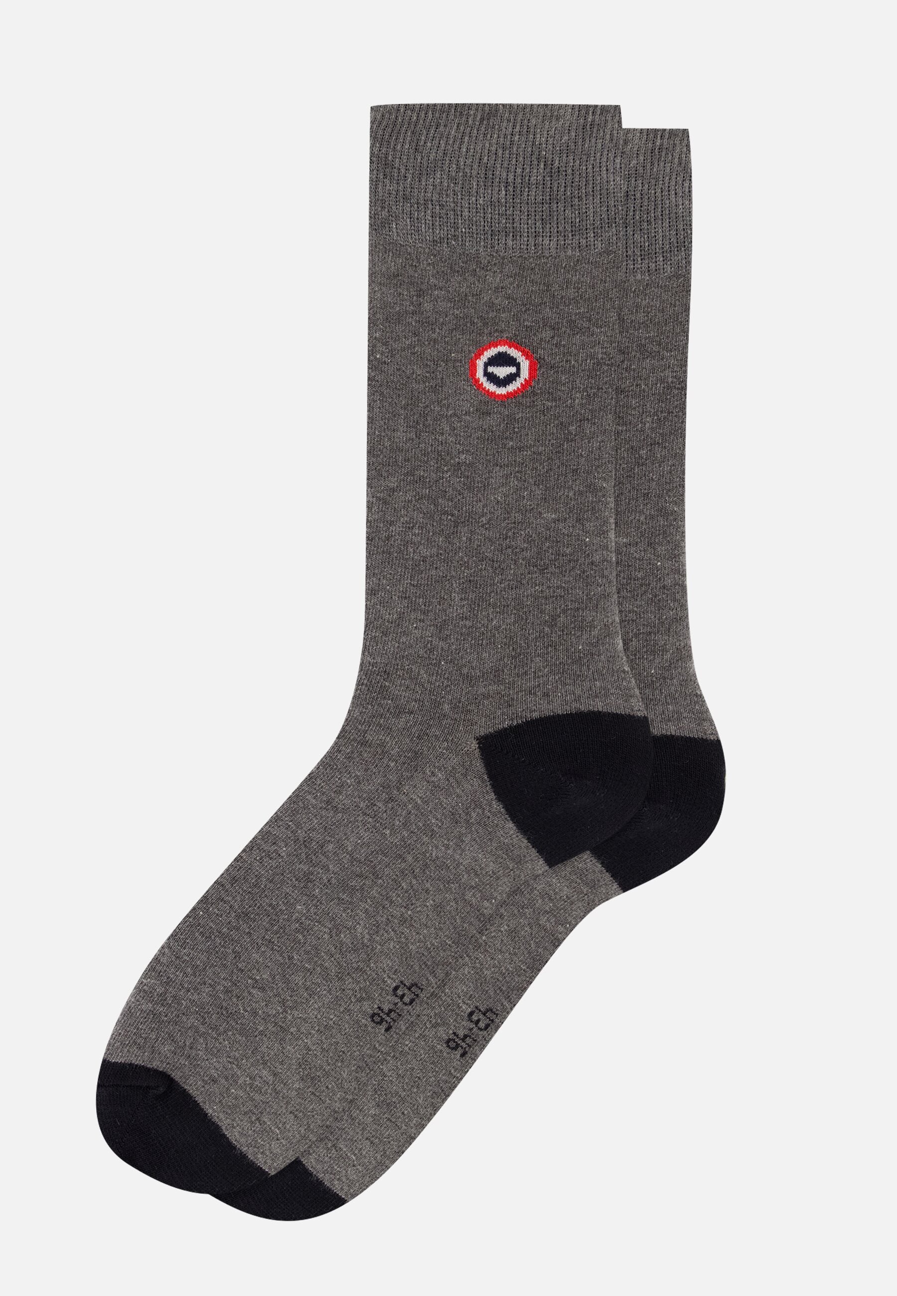 Chaussettes mi-hautes anthracite et noires fantaisie - Robuste Gris Anthracite Noir