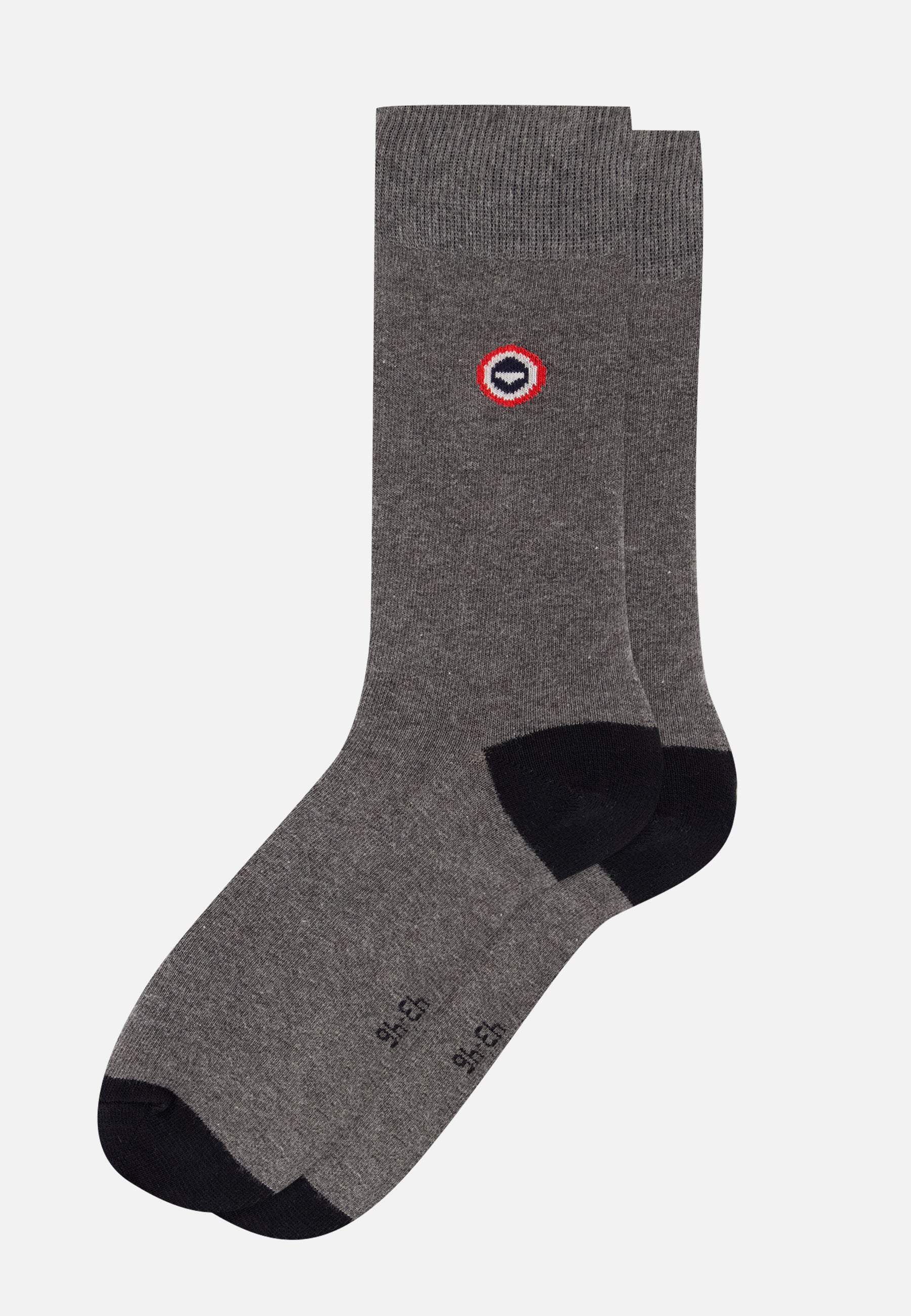 Chaussettes mi-hautes anthracite et noires fantaisie - Robuste Gris Anthracite Noir