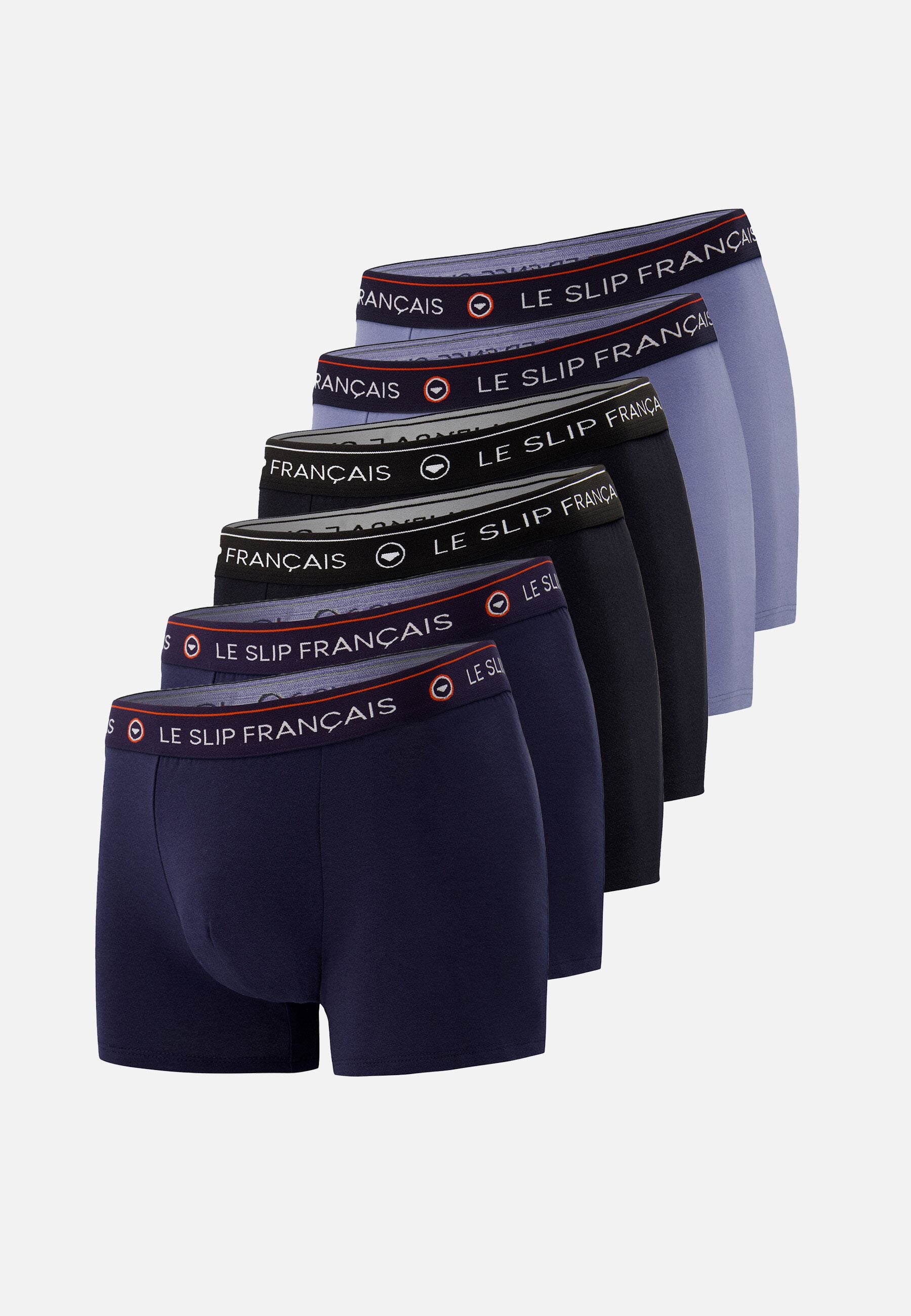 Lot de 6 boxers en coton - Boxers Bleu Marine Noir Bleu