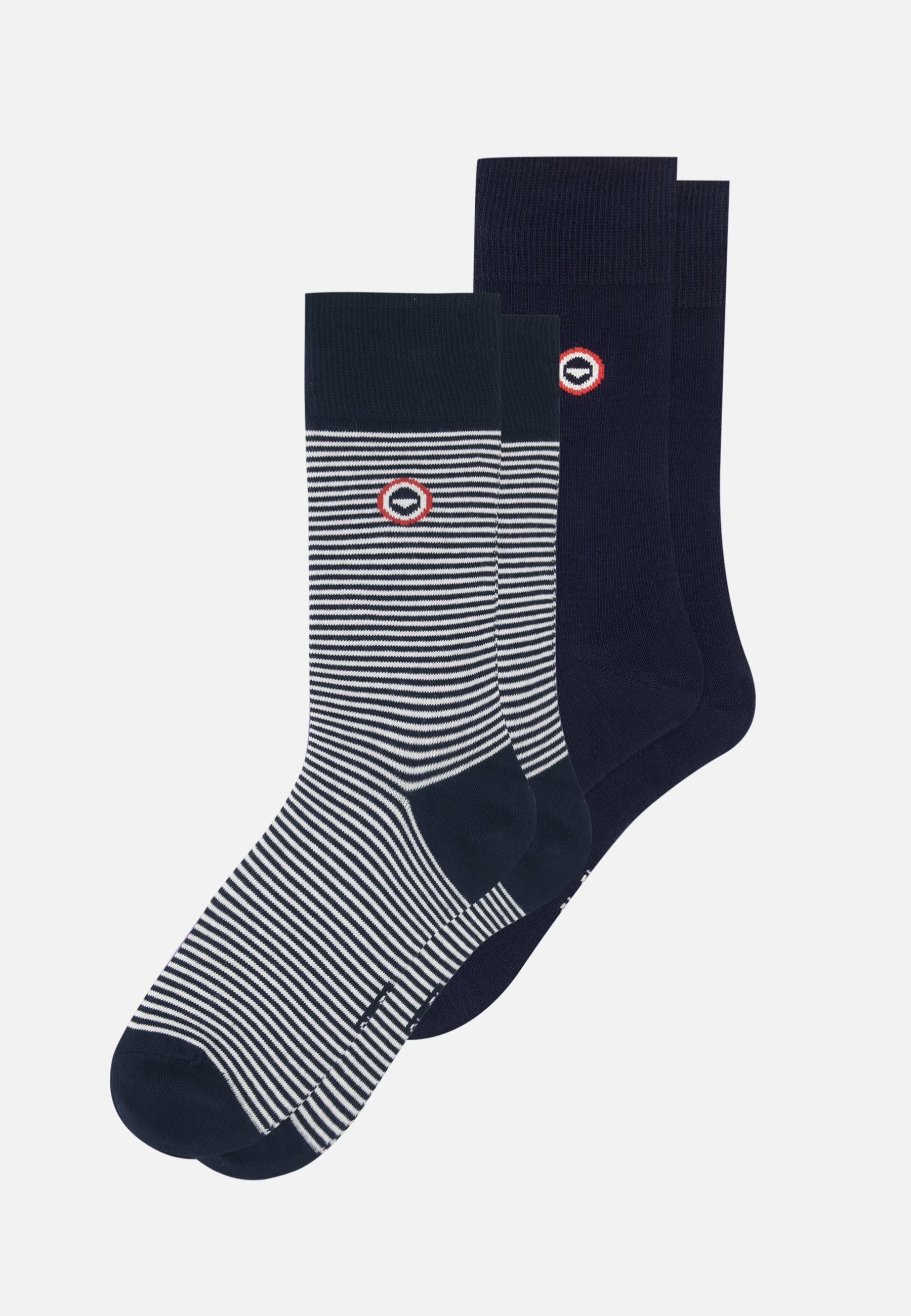 Lot de 2 chaussettes mi-hautes - Chaussettes Bleu Marine Marinière