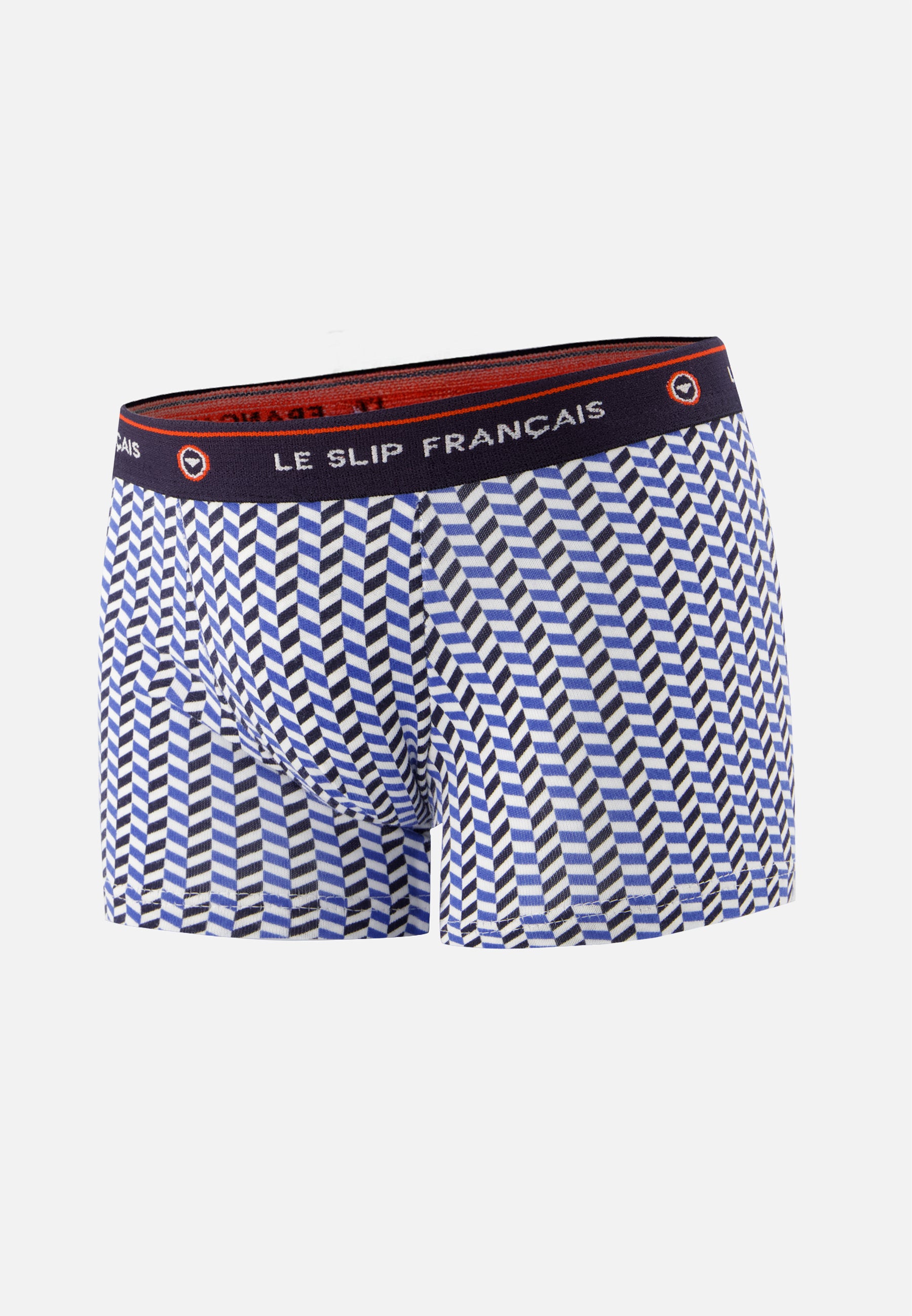 Boxer enfant bleu chevron en coton - Petit Joseph Chevron Bleu Poussiere