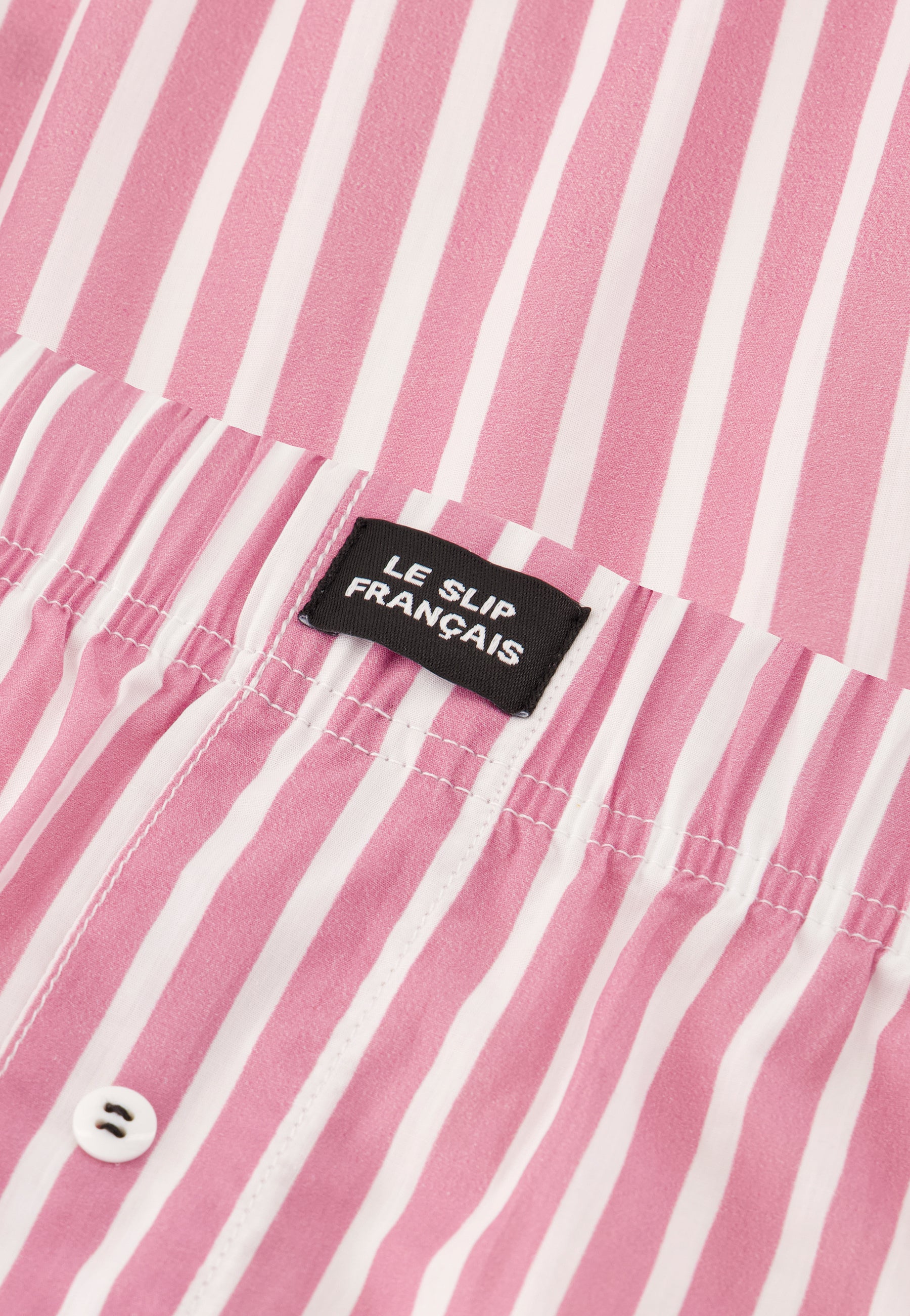 Pink striped cotton boxer shorts - Jacques Rayures Rose
