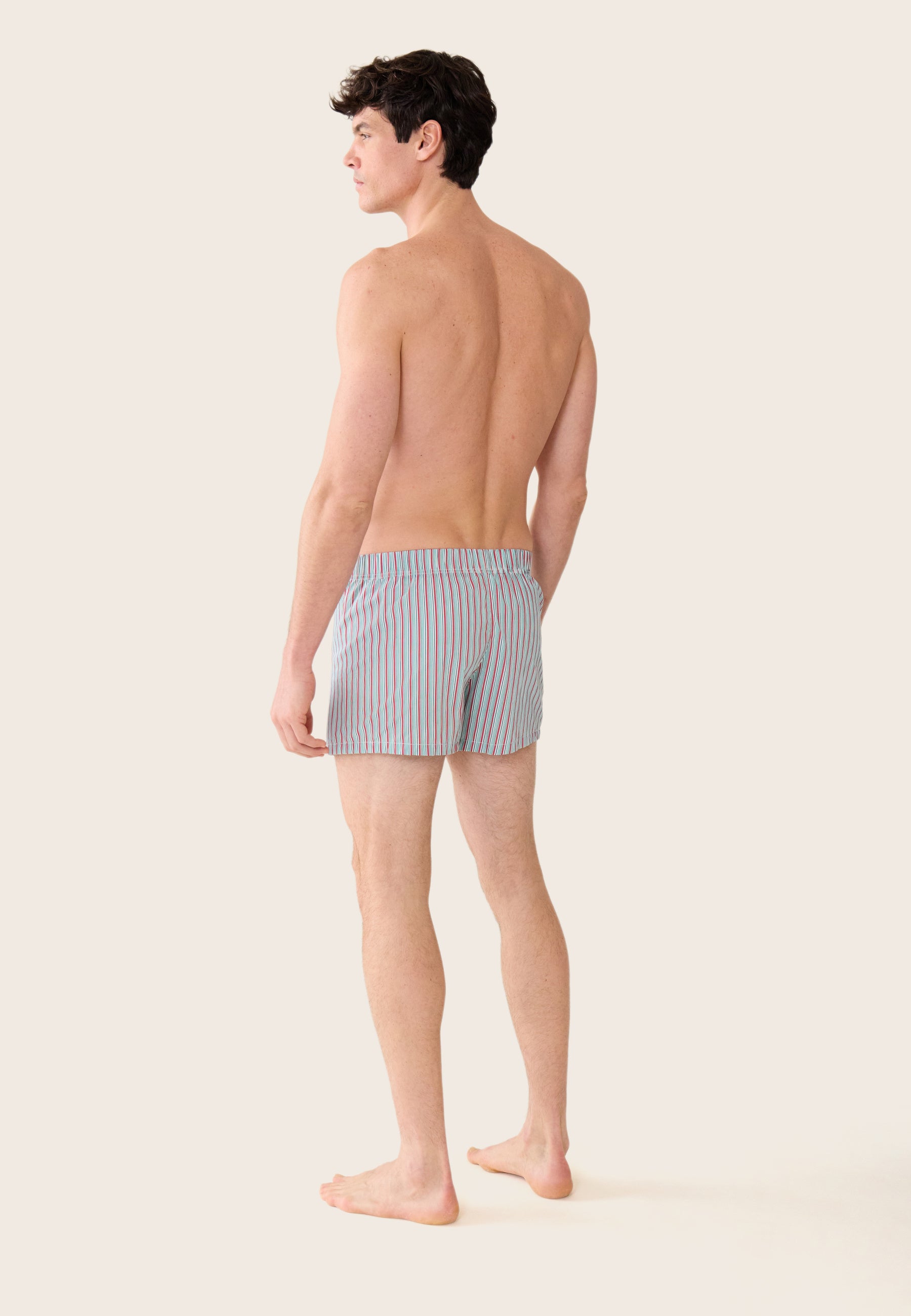 Pink striped cotton mattress boxer shorts - Jacques Striped Mattress Pink Cherry