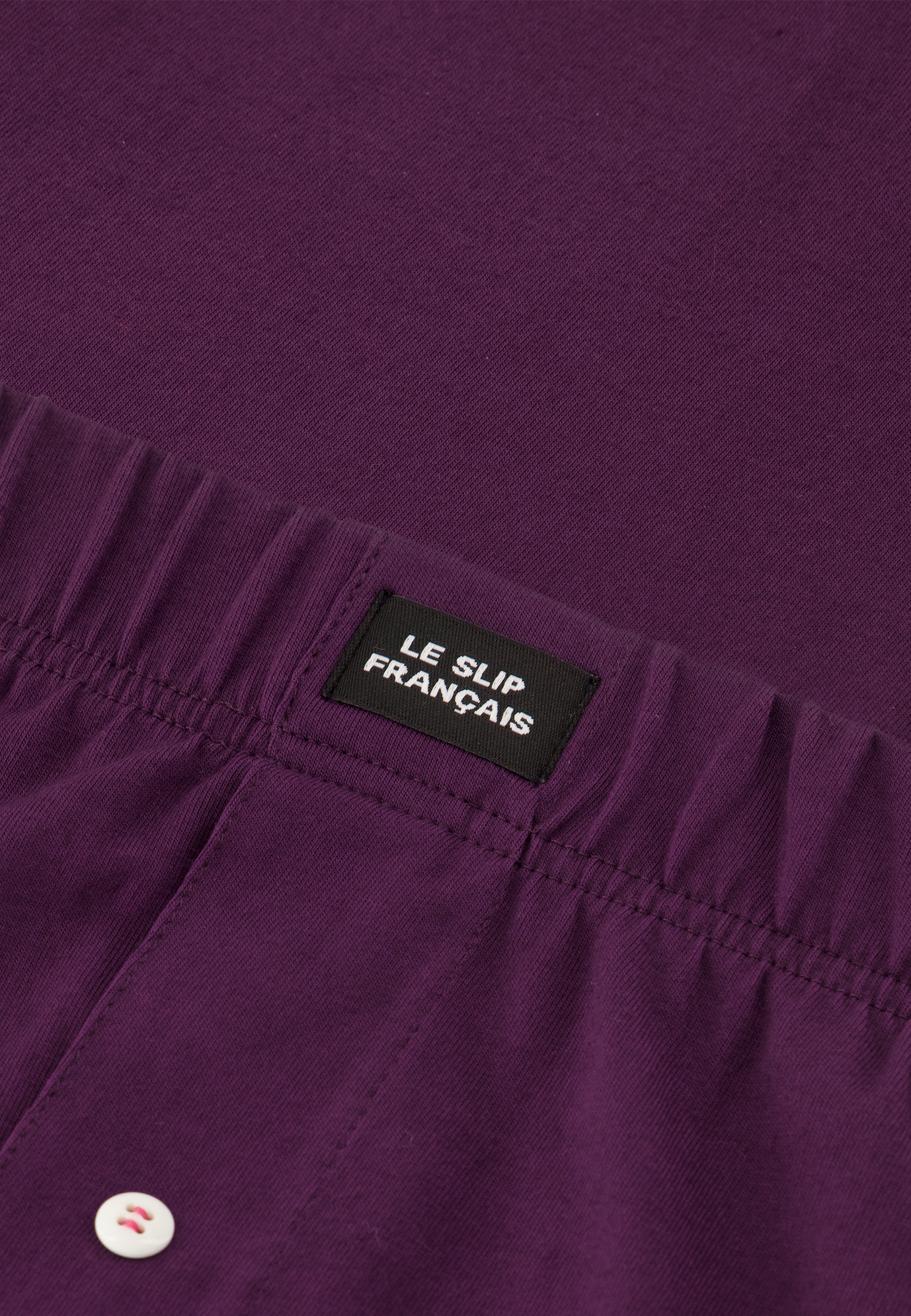 Plum cotton jersey boxer shorts - Fredo Prune
