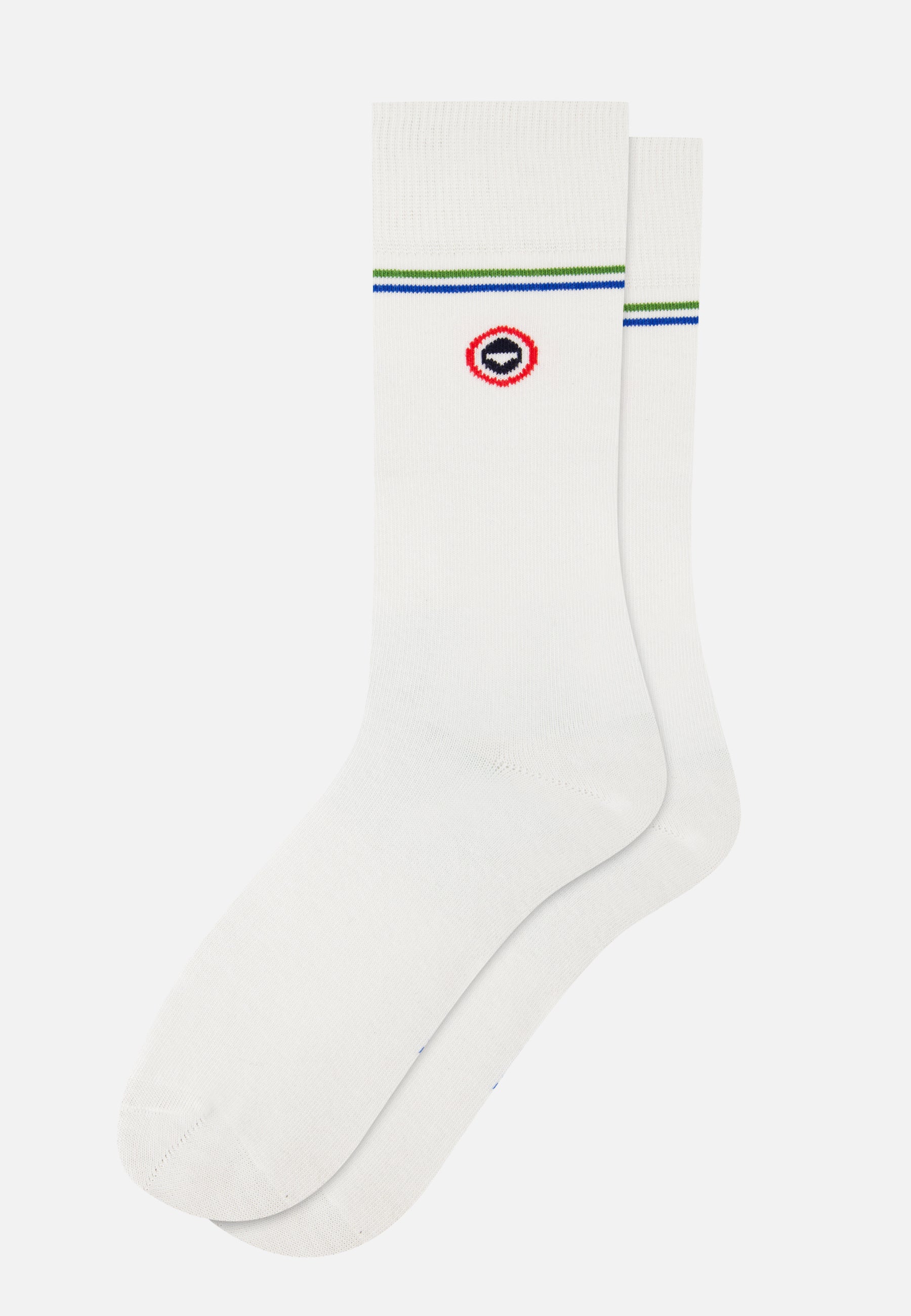 Chaussettes mi-hautes blanches fantaisie - Lucas Blanc