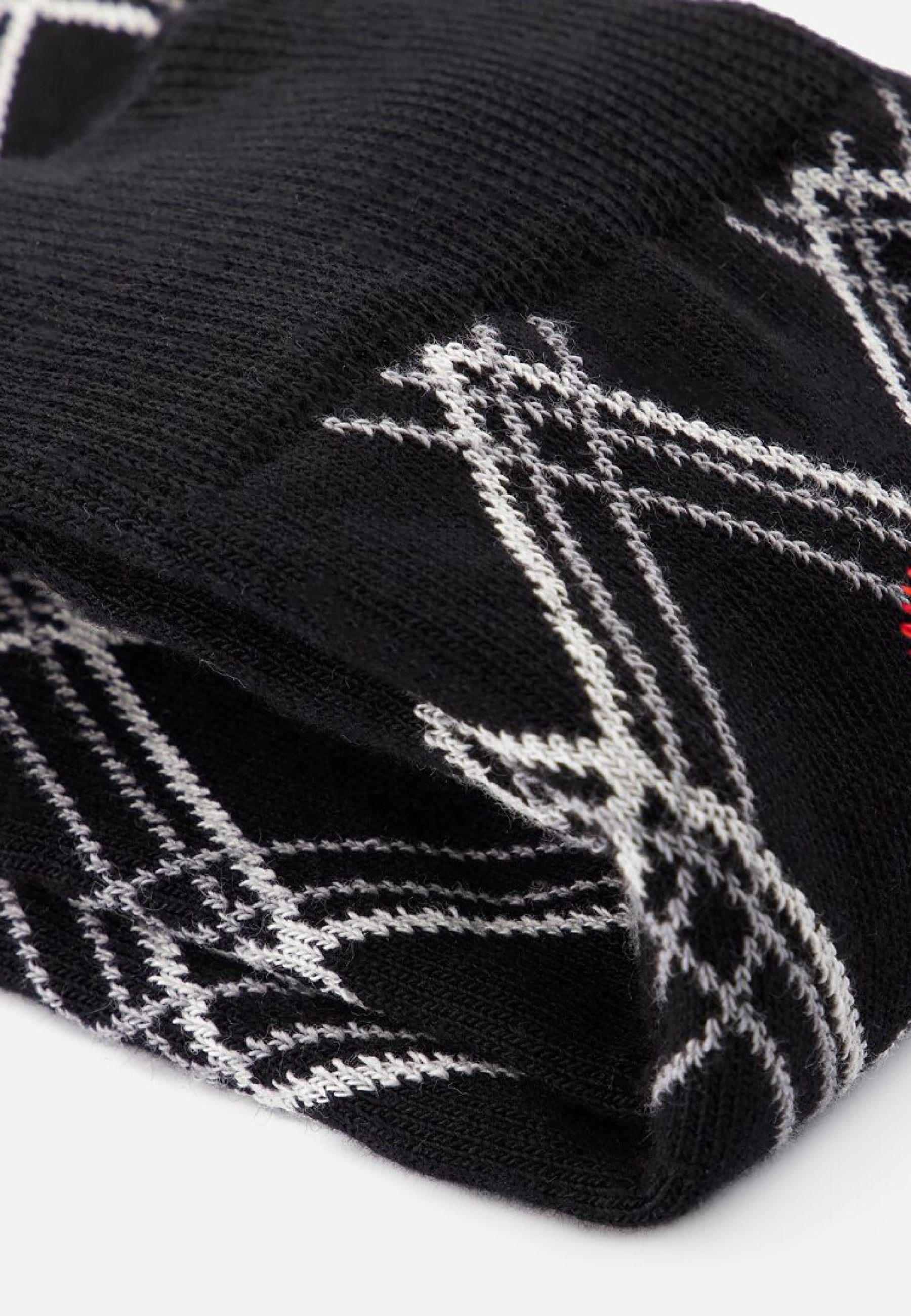 Chaussettes mi-hautes noires à carreaux fantaisie - Lucas Tar Noir