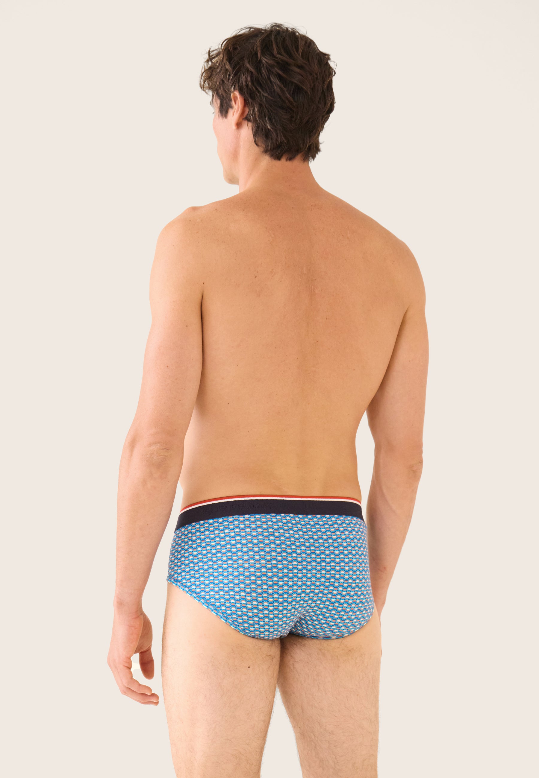 Pack of 2 cotton briefs - Denim Blue Briefs with Azure Green Circle