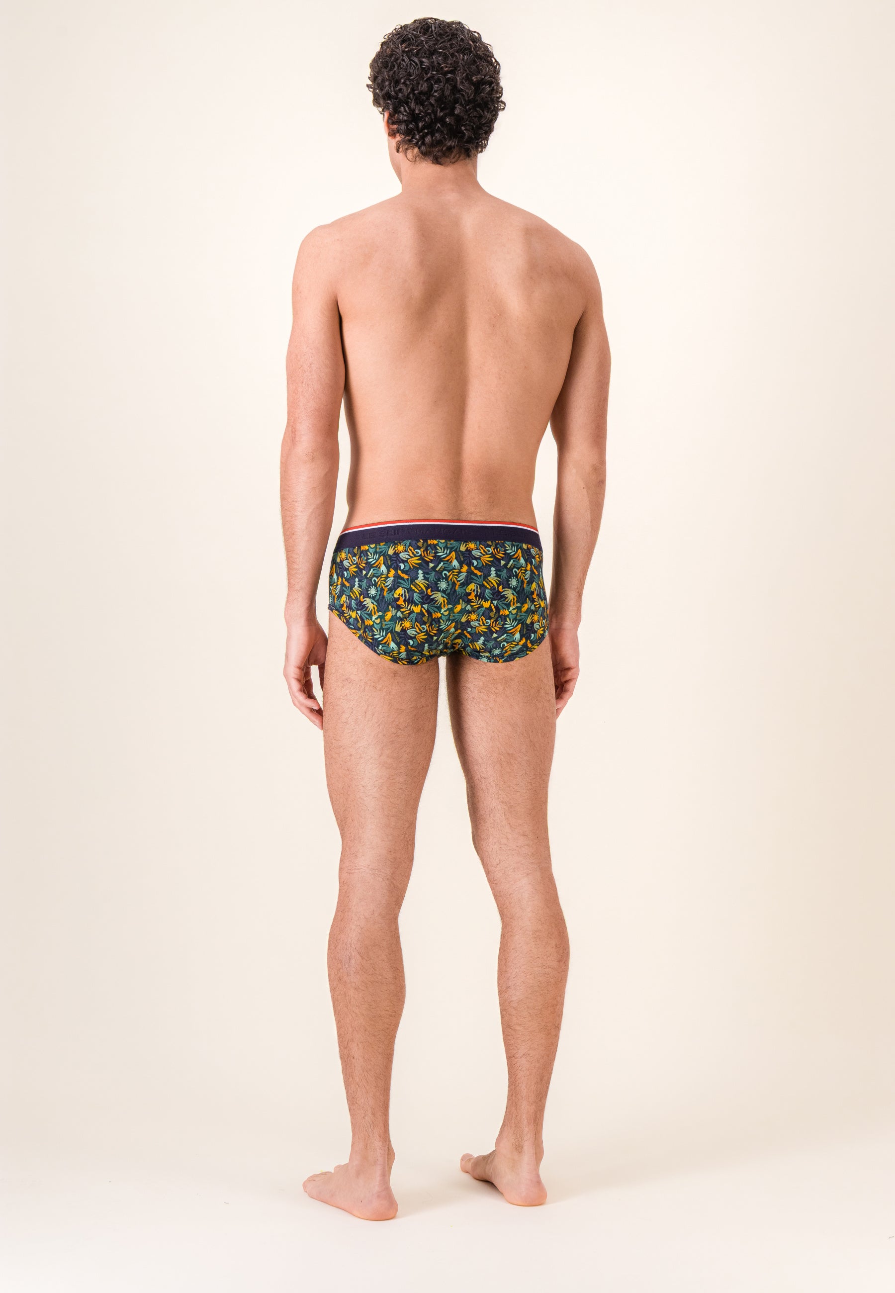 Lot de 3 slips en coton - Slips Marine Brodé Super Papa Jungle Kaki Veronese
