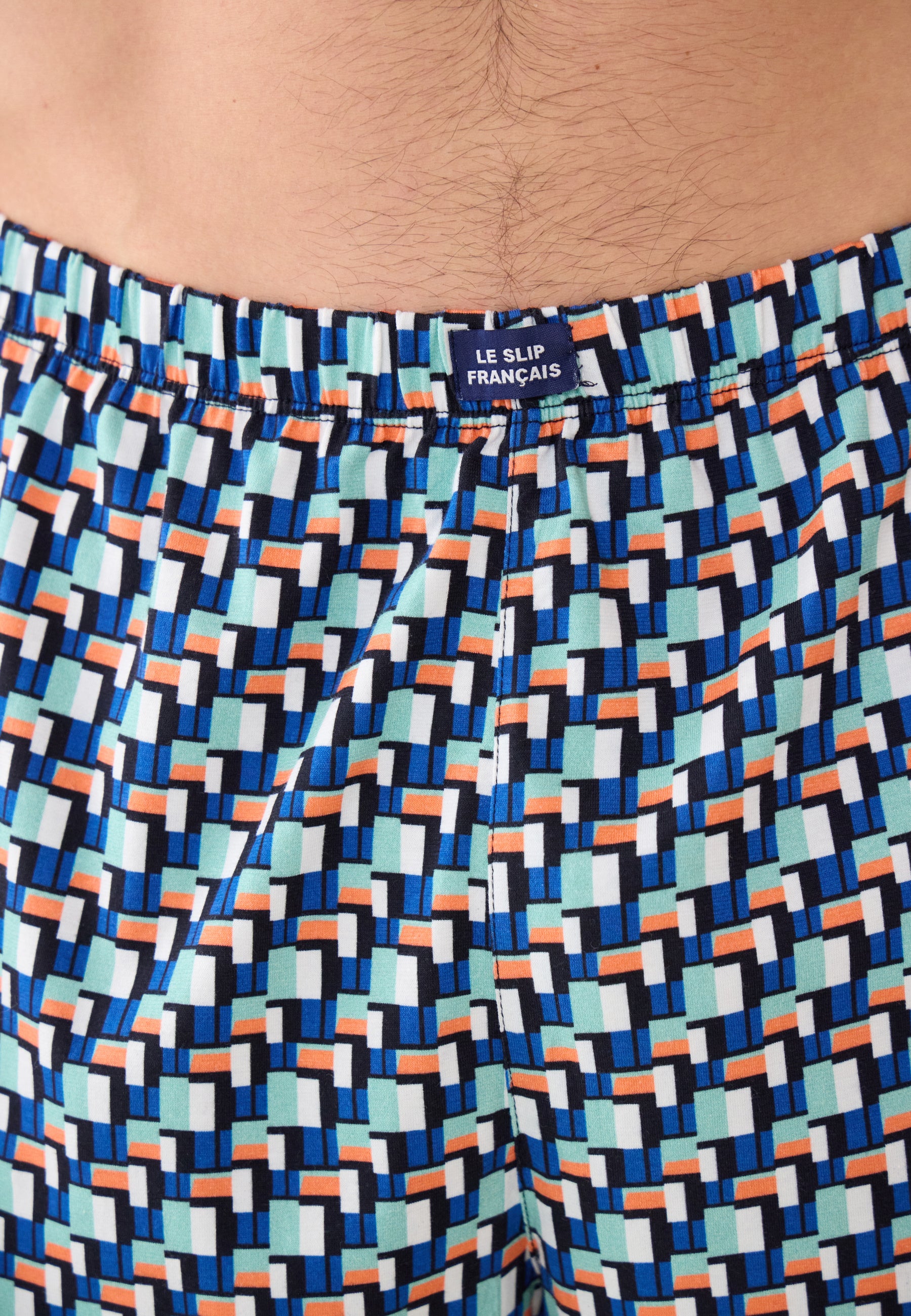 Bas de pyjama court à motif corbusier en coton - Fredy Corbusier Vert Azur