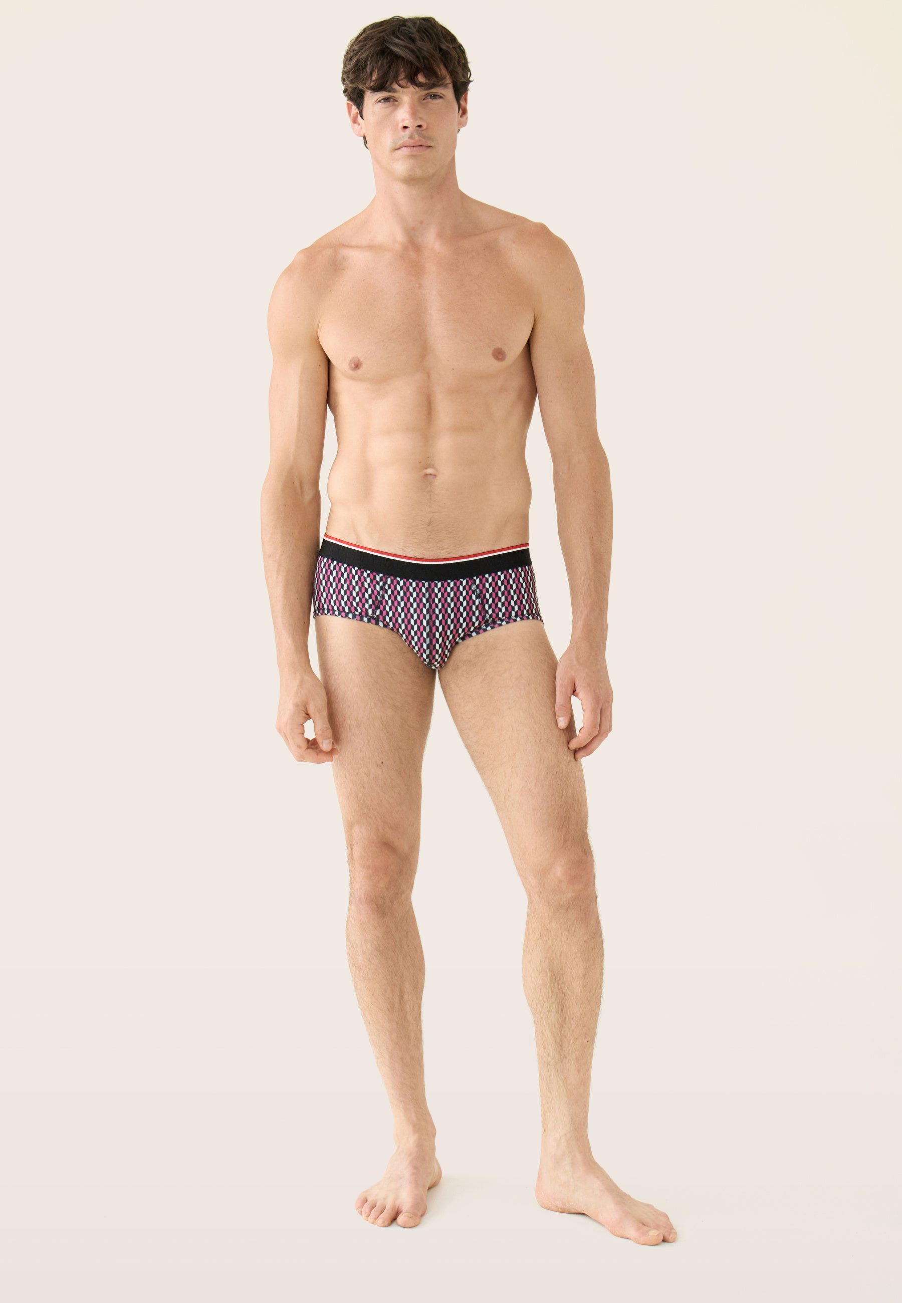 Fuchsia dart print cotton briefs - Terrible Flechette Fuchsia
