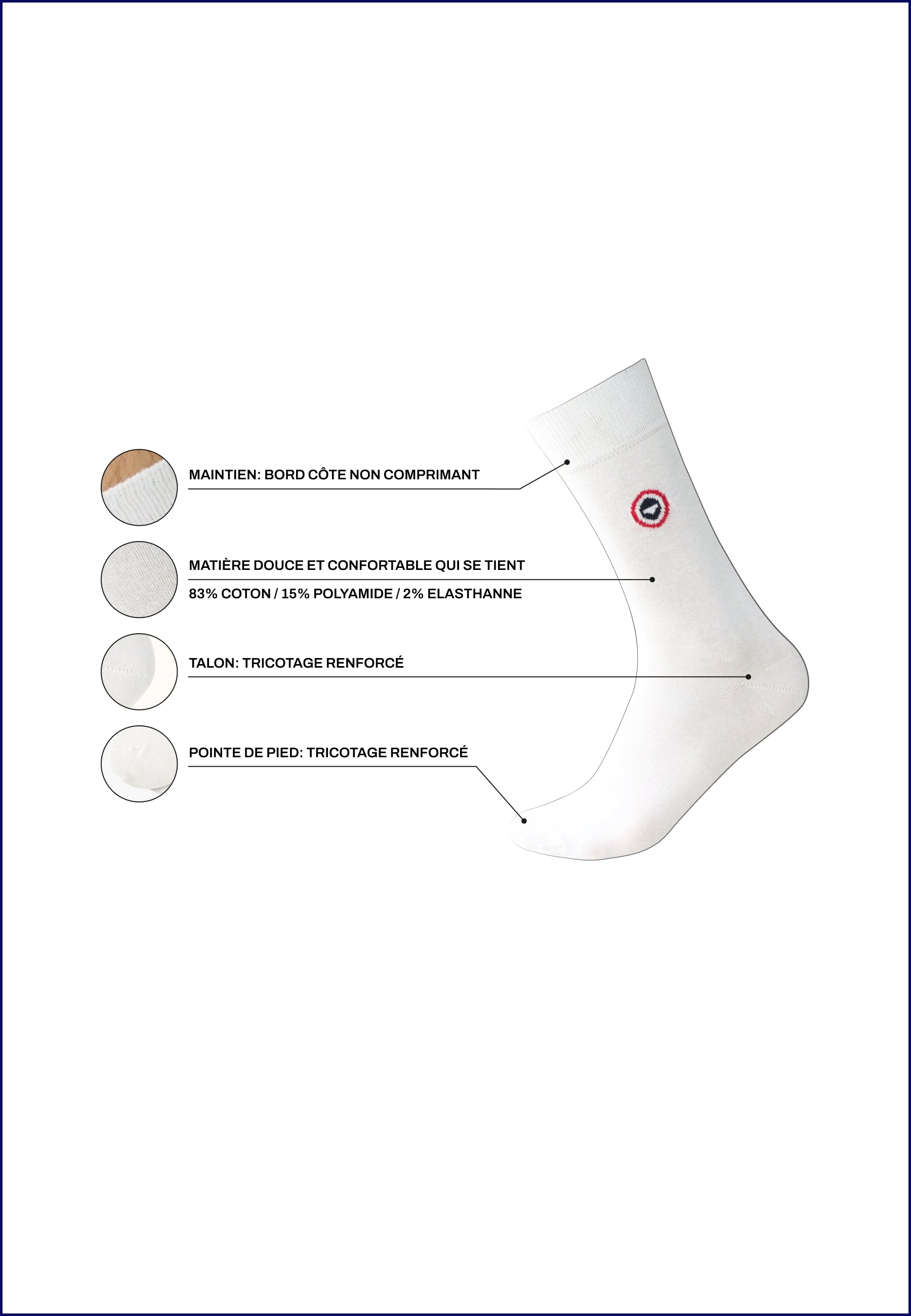 Plain White Mid-Calf Socks - Robust White