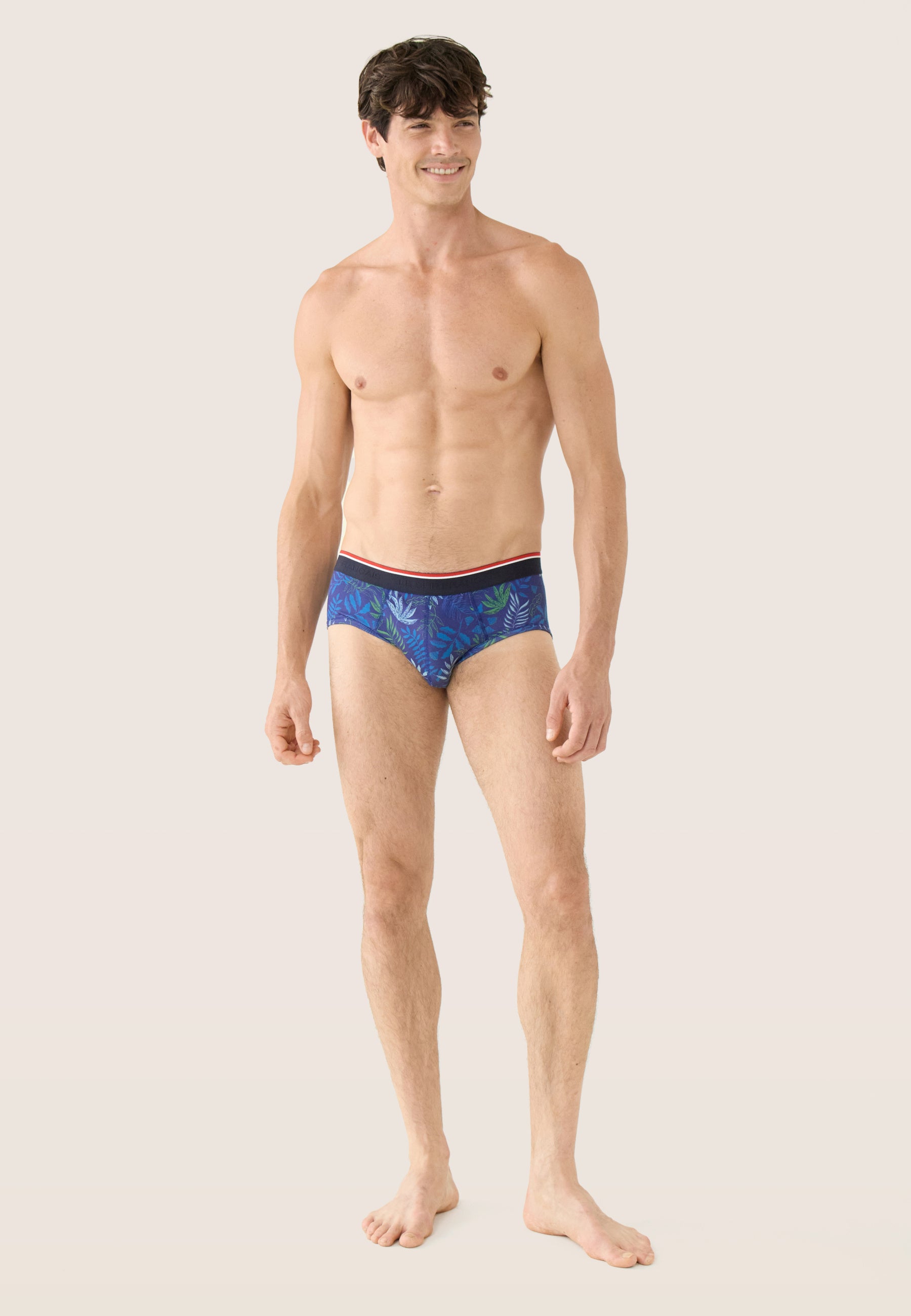 Indigo printed cotton briefs - Terrible Sous Bois Indigo