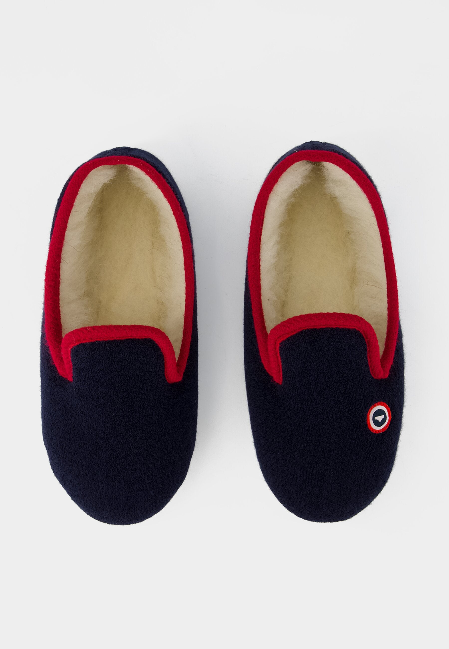 Chaussons d'intérieur bouclette bleu marine - Pantoufles Bouclette Marine