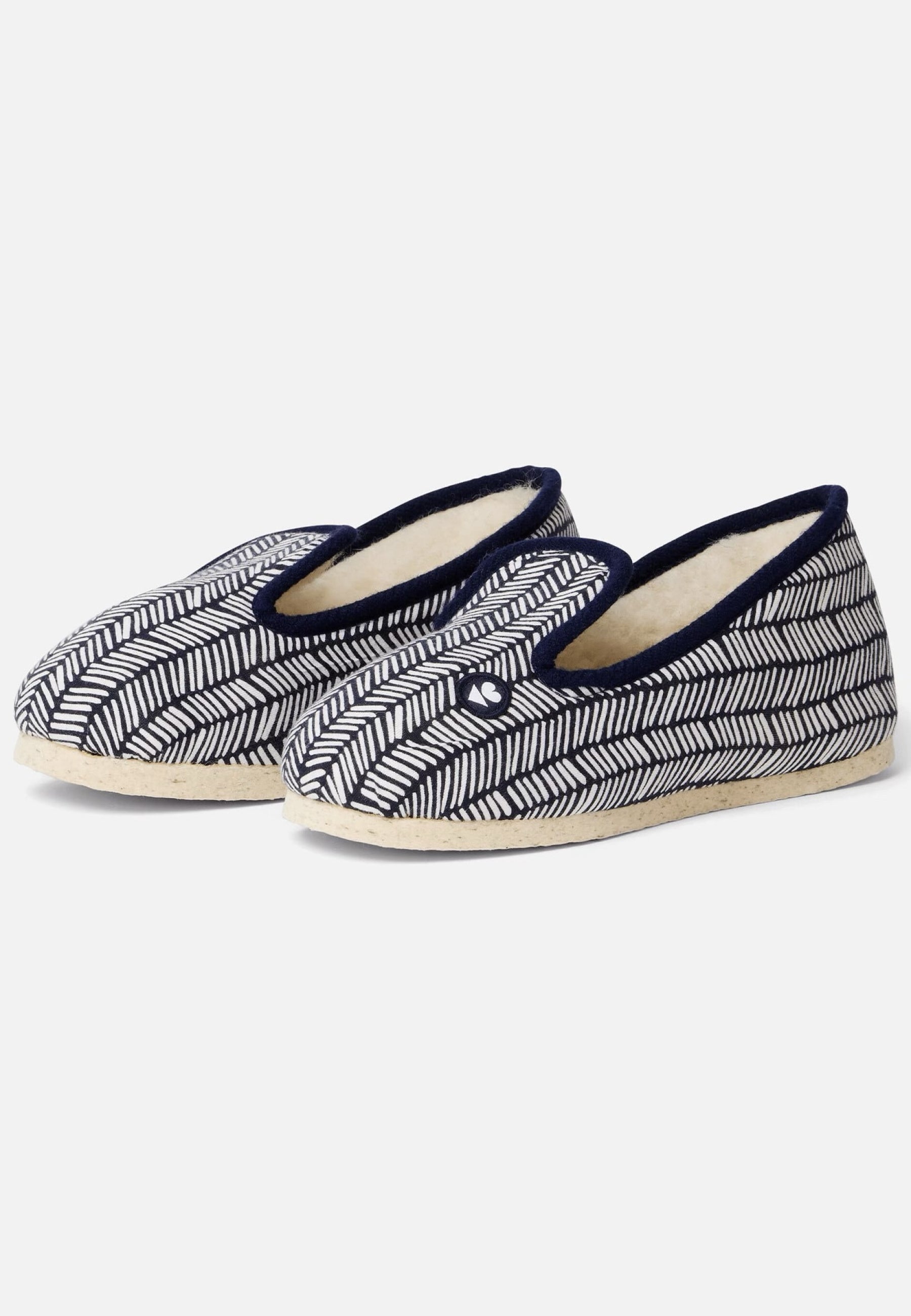 Charentaises chevron - Chaussons D'Intérieur En Laine