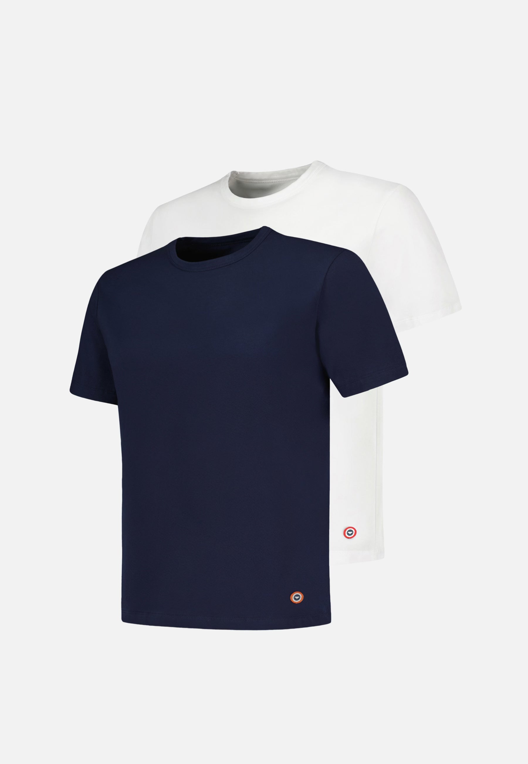 Lot de 2 T-shirts manches courtes en coton - T-Shirts Manches Courtes Formidable Marine Blanc