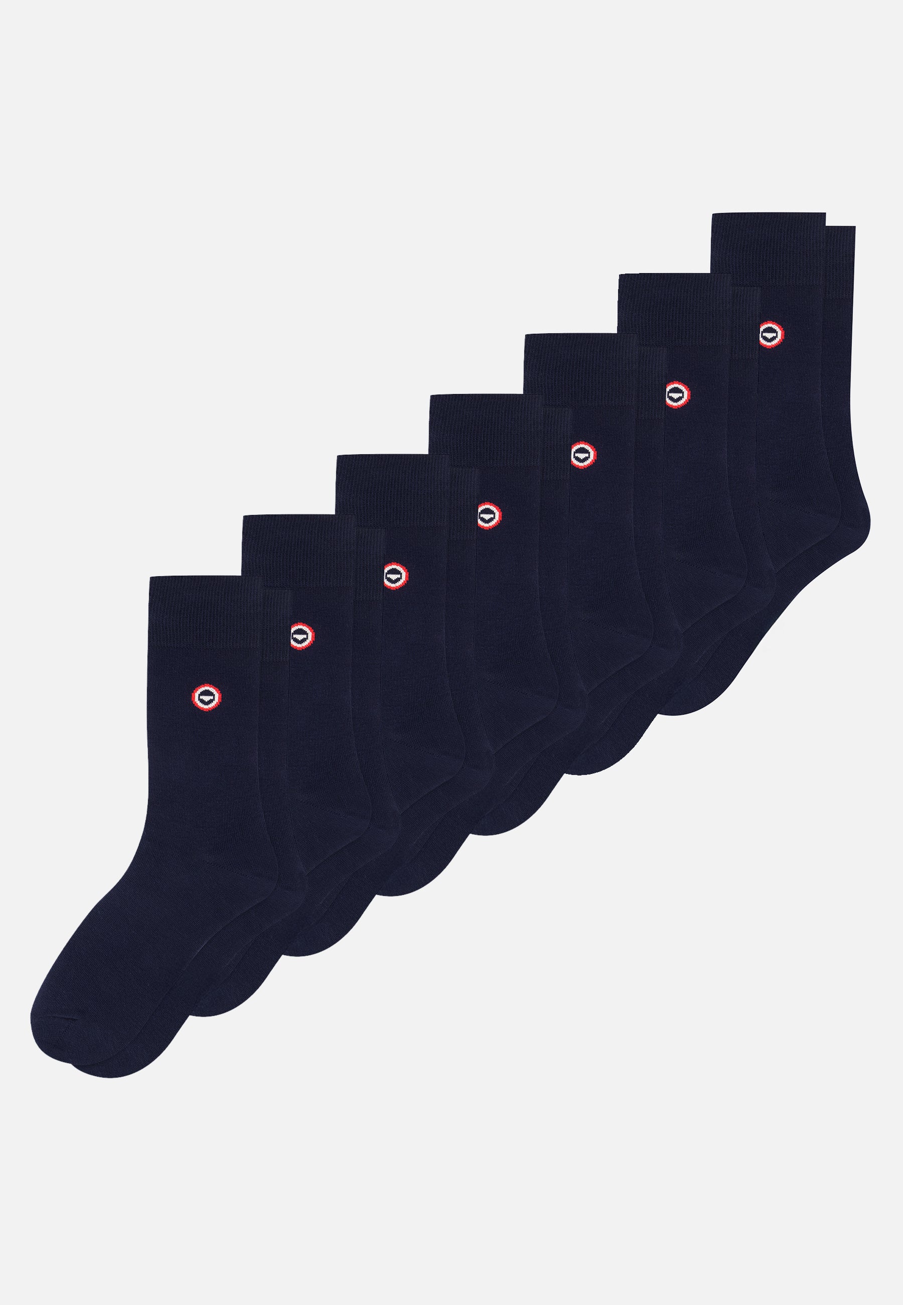 Pack of 7 navy blue cotton mid-calf socks - Navy Socks
