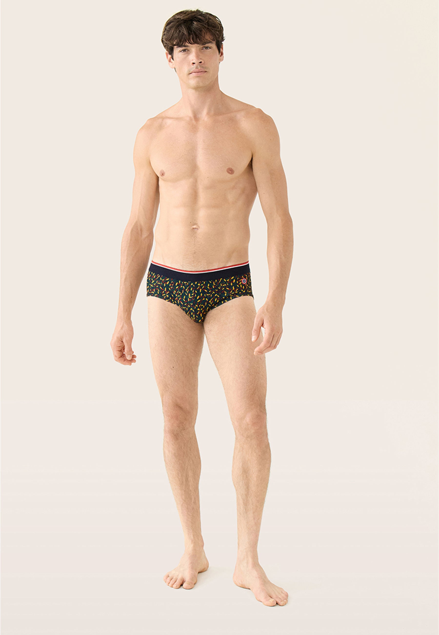 Fir green briefs with gavotte pattern - Terrible Gavotte Fir Green