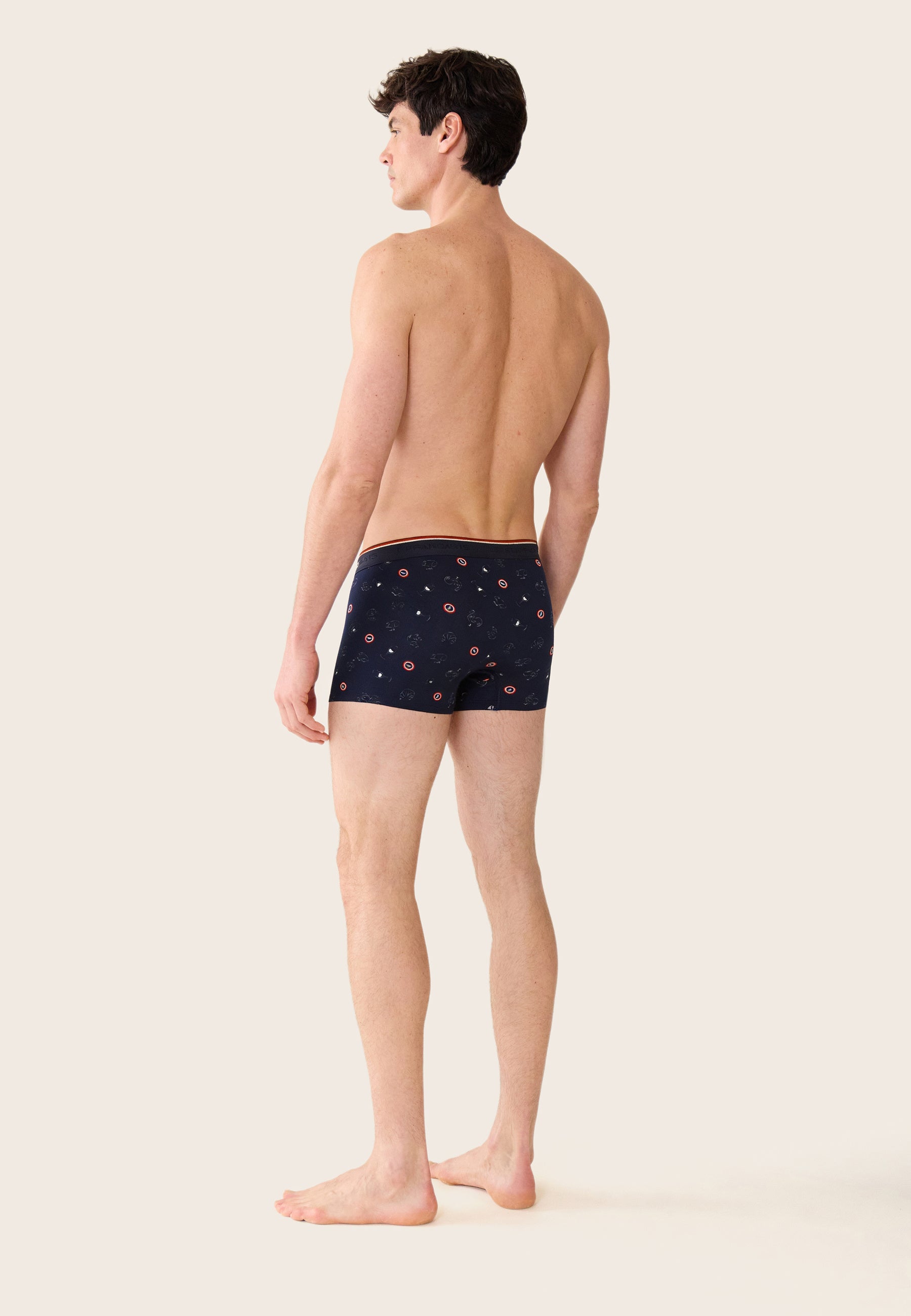 Boxer bleu à motifs français en coton - Marius La vie en slip