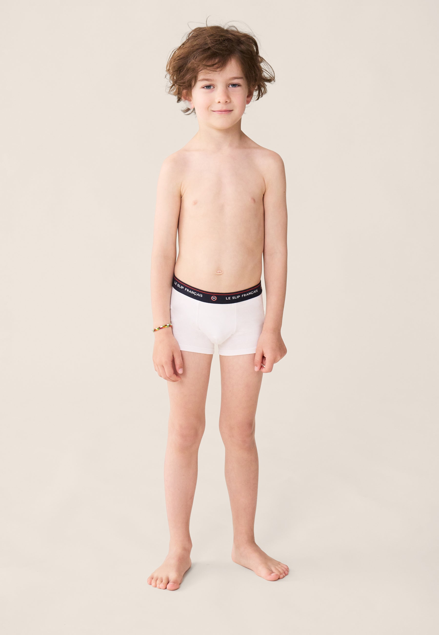 Lot de 7 boxers enfants en coton - Boxers Blanc Confetti Bleu Nautique Marine Marinière Bleu Jean Bleu Fluo