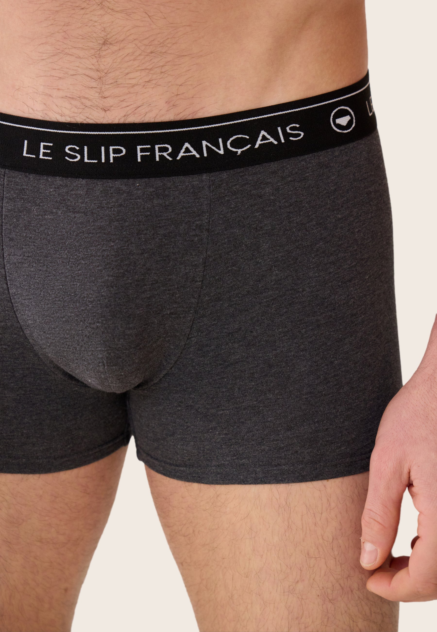 Boxer gris en coton - Redoutable Gris Anthracite