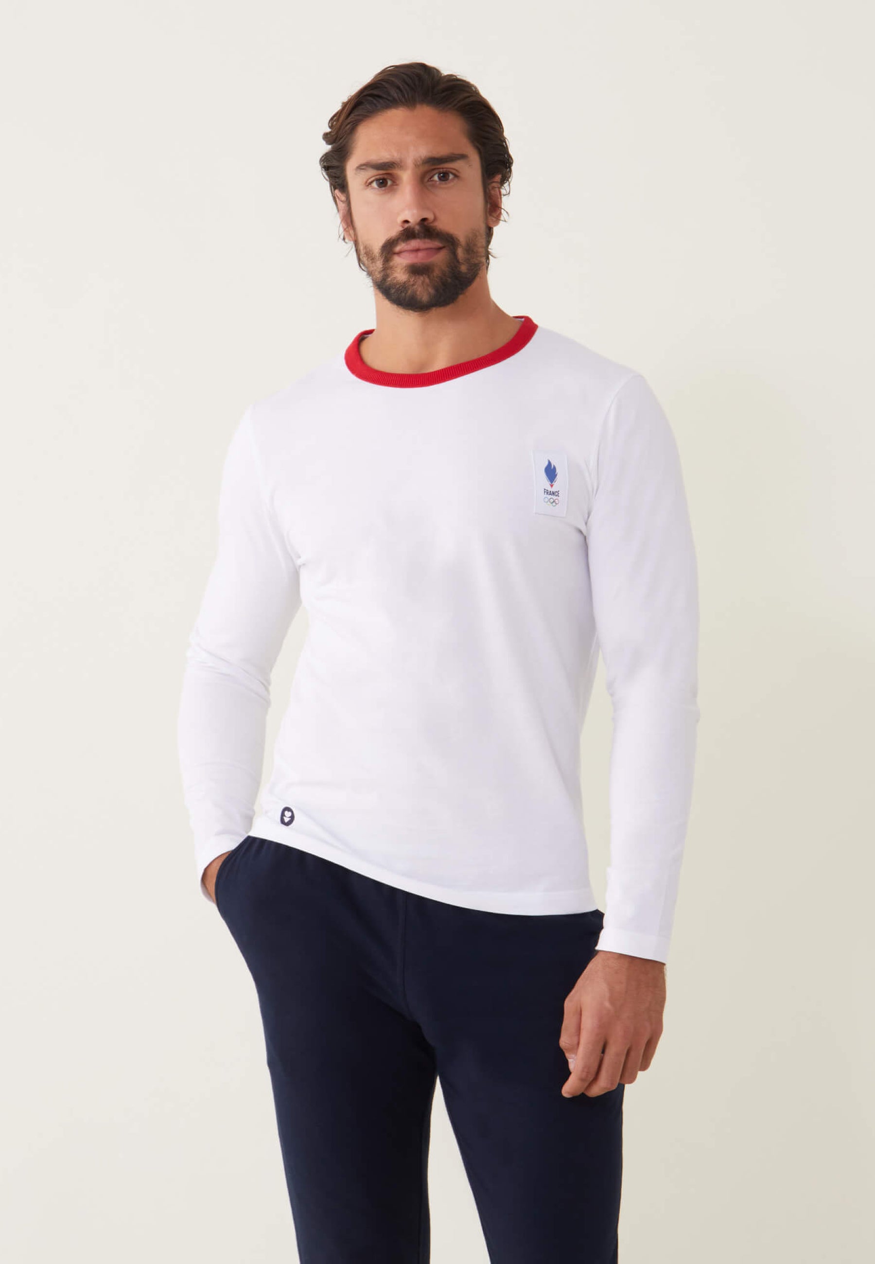 T-shirt manches longues en coton - Jeannot Blanc Equipe de France
