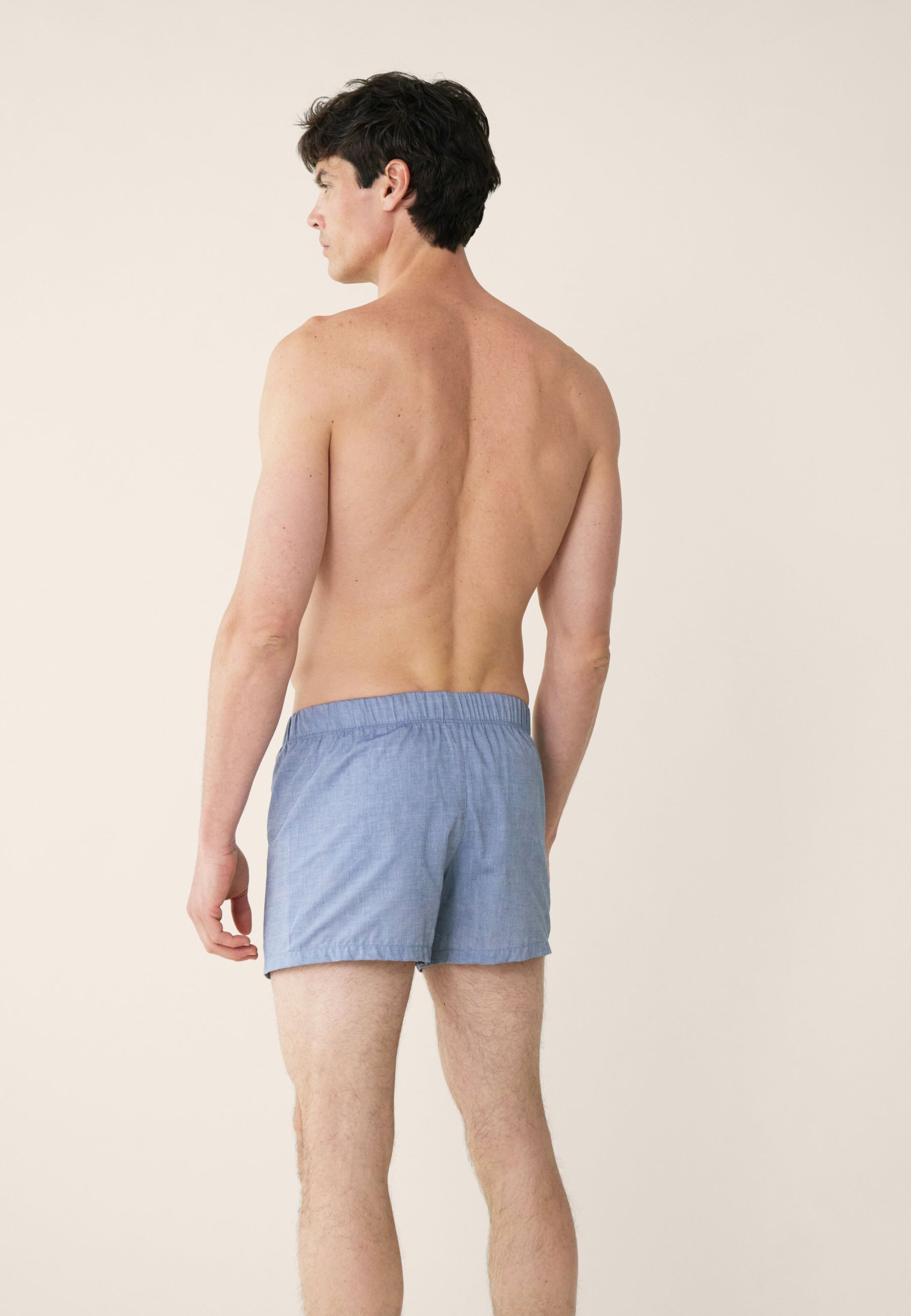 Caleçon bleu jean en coton - Jacques Chambray