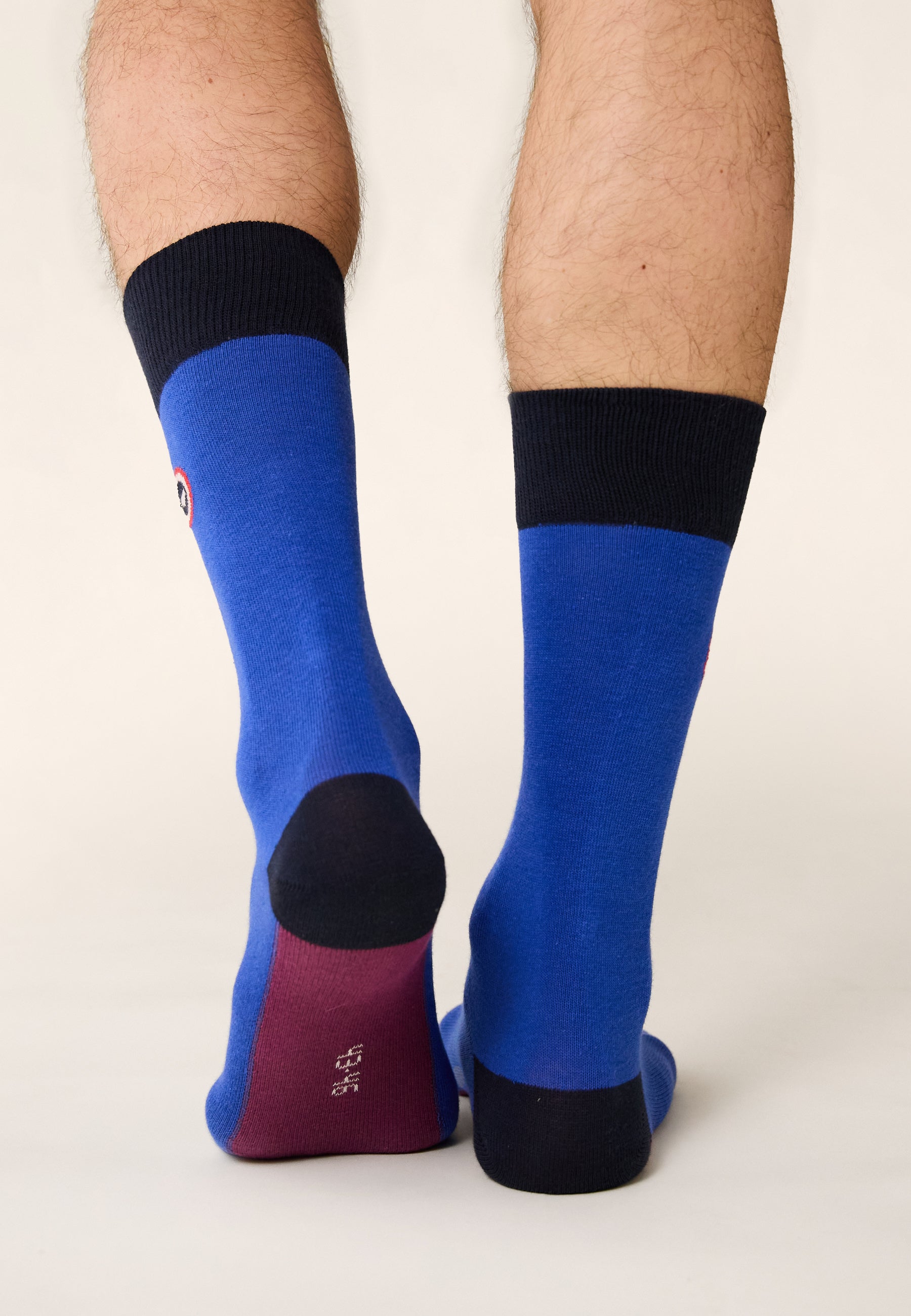 Unisex cotton mid-calf socks - Lucas Bloc Dazzling Blue Purple