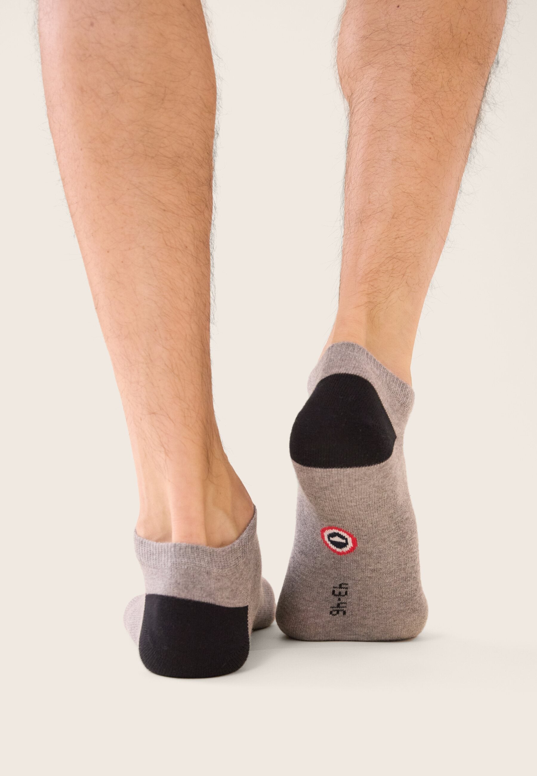 Lot de 2 socquettes en coton - Chaussettes Gris Anthracite Noir